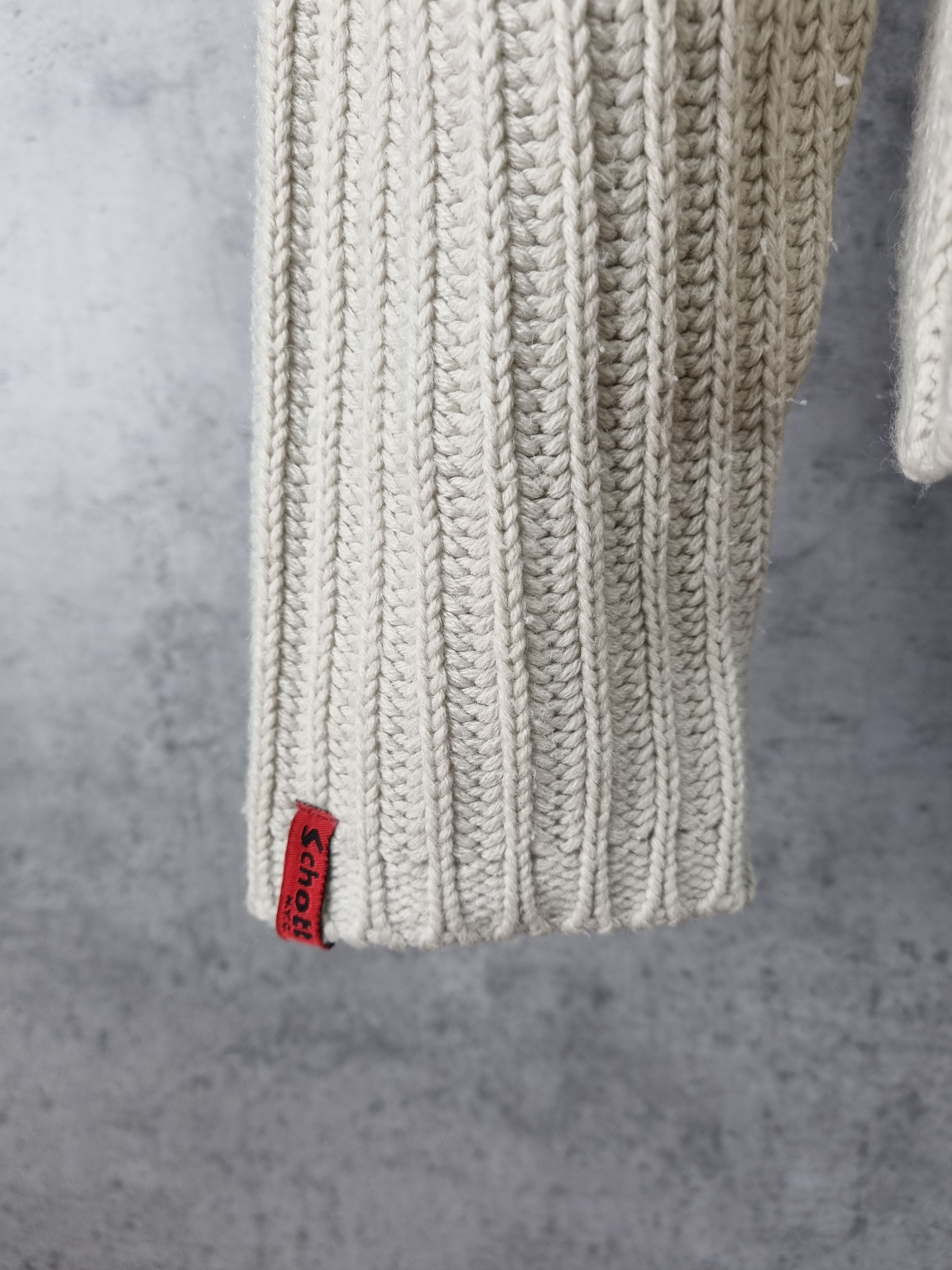 Japanese Brand × Schott Schott Cable Knitted Zipped High Neck Sweater like Prada Size US L / EU 52-54 / 3 - 11 Thumbnail