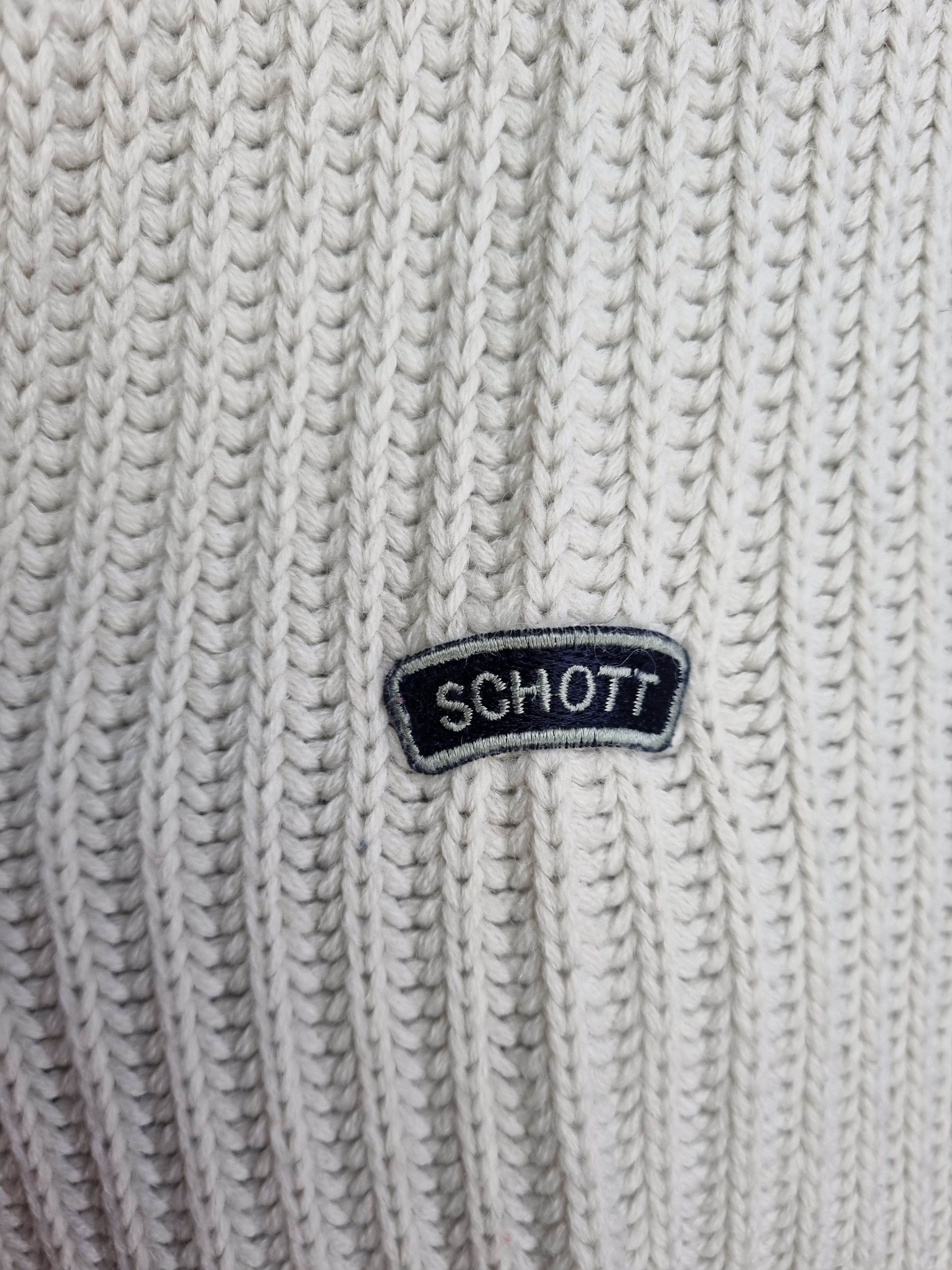 Japanese Brand × Schott Schott Cable Knitted Zipped High Neck Sweater like Prada Size US L / EU 52-54 / 3 - 12 Thumbnail