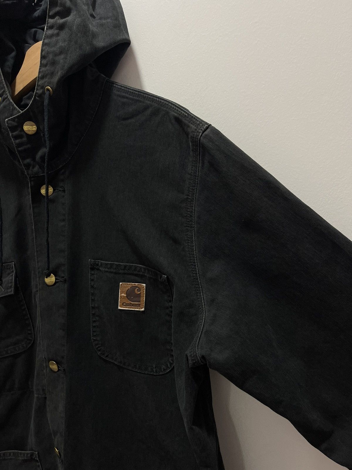 Carhartt VINTAGE CARHARTT CHORE BUTTON UP HOODIE JACKET Size US L / EU 52-54 / 3 - 3 Thumbnail