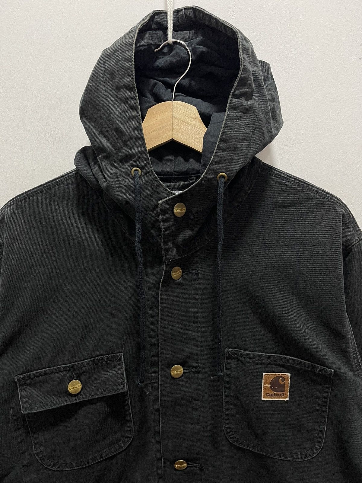 Carhartt VINTAGE CARHARTT CHORE BUTTON UP HOODIE JACKET Size US L / EU 52-54 / 3 - 2 Thumbnail