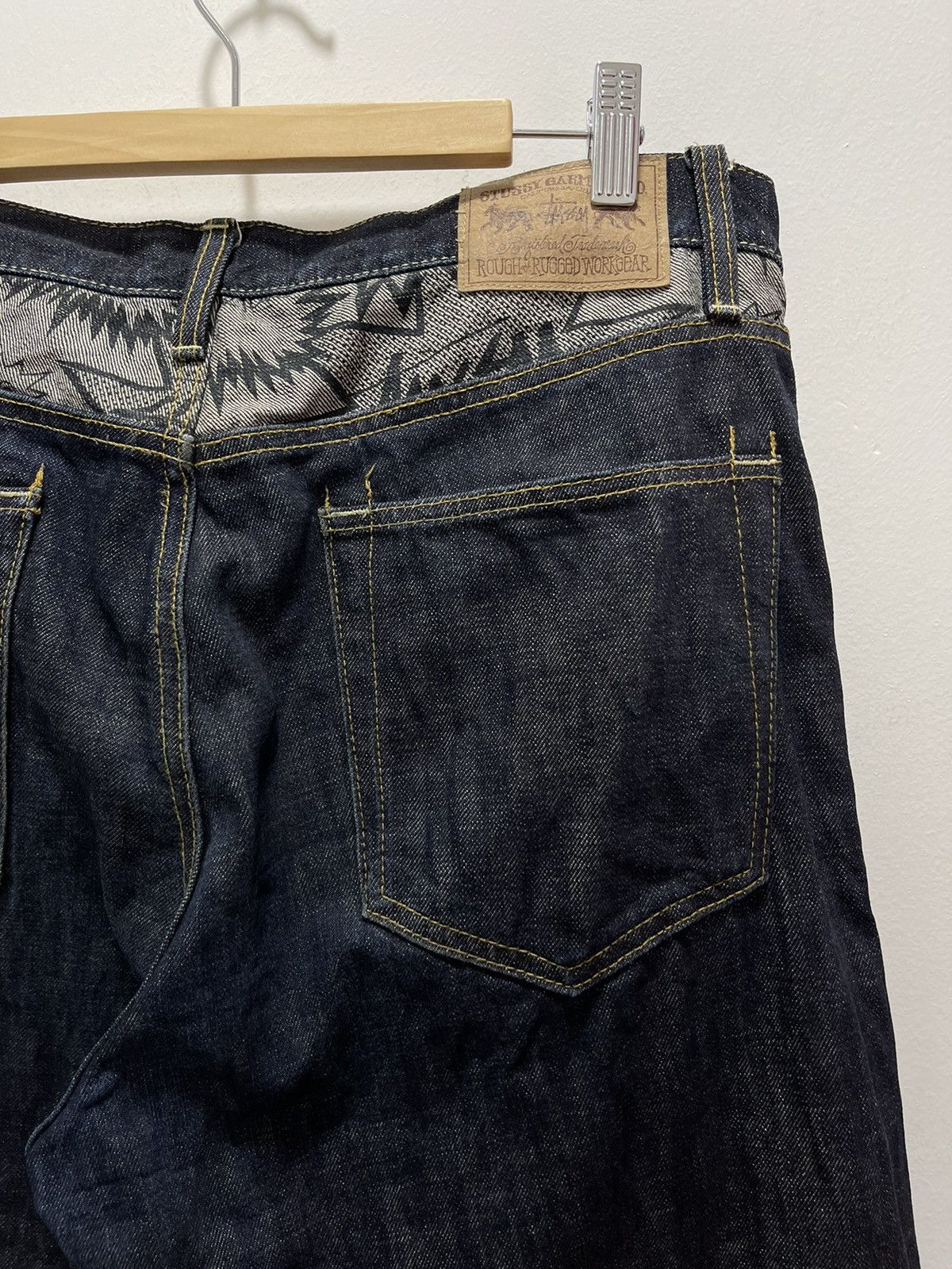 Stussy VINTAGE STUSSY ROUGH ART DESIGN DISTRESSED DENIM JEANS Size US 32 / EU 48 - 10 Thumbnail
