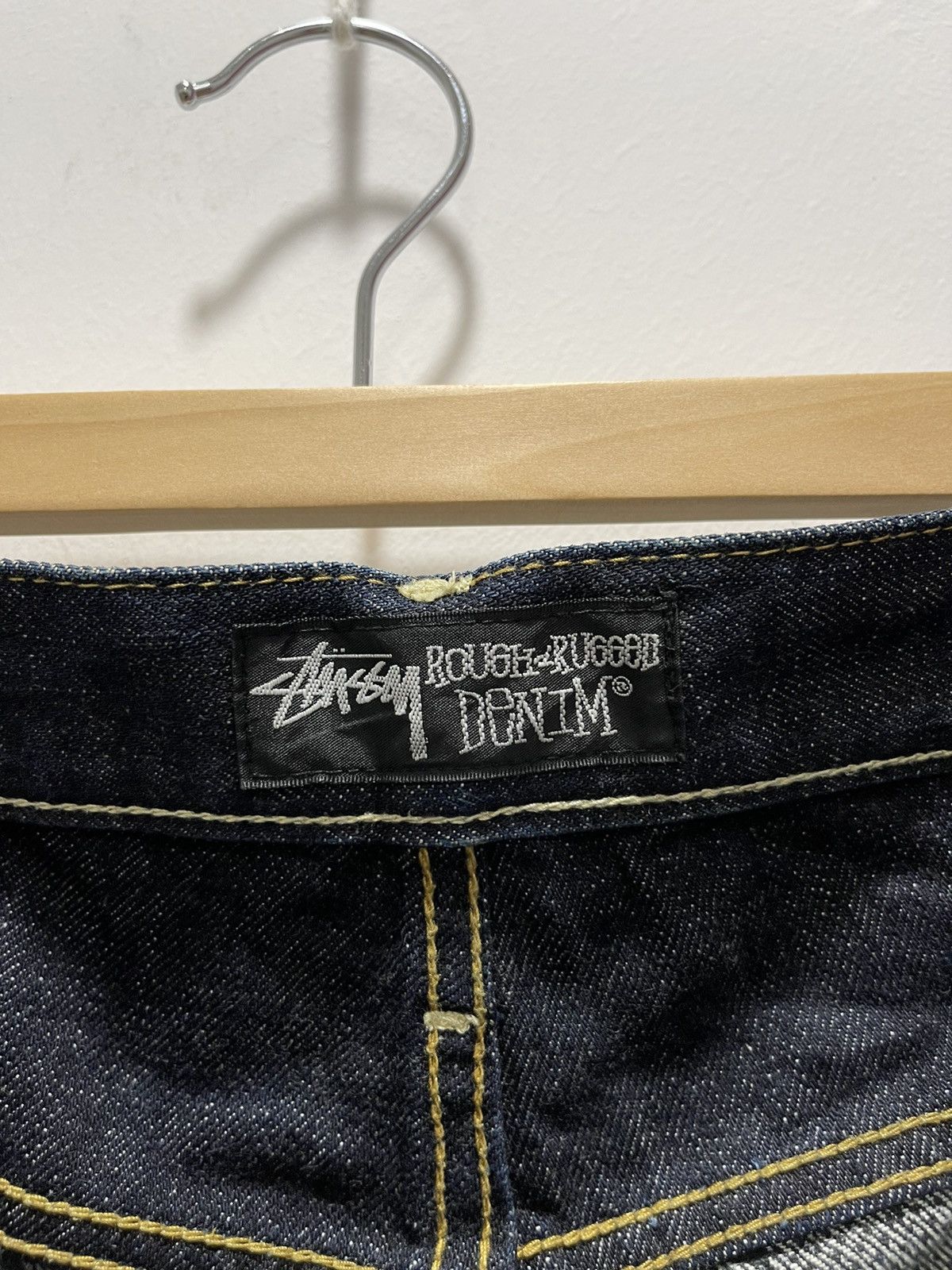 Stussy VINTAGE STUSSY ROUGH ART DESIGN DISTRESSED DENIM JEANS Size US 32 / EU 48 - 15 Thumbnail
