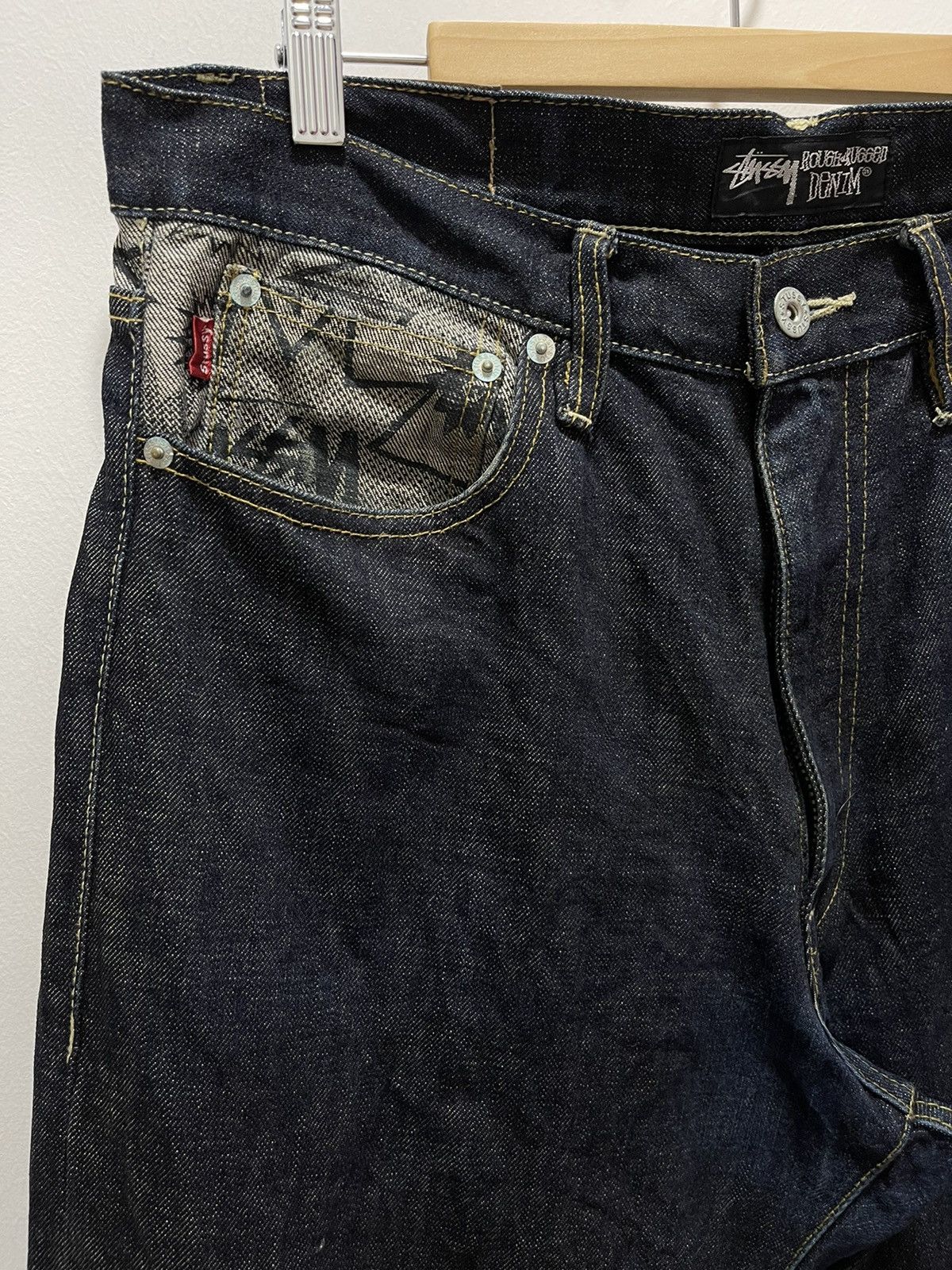 Stussy VINTAGE STUSSY ROUGH ART DESIGN DISTRESSED DENIM JEANS Size US 32 / EU 48 - 5 Thumbnail
