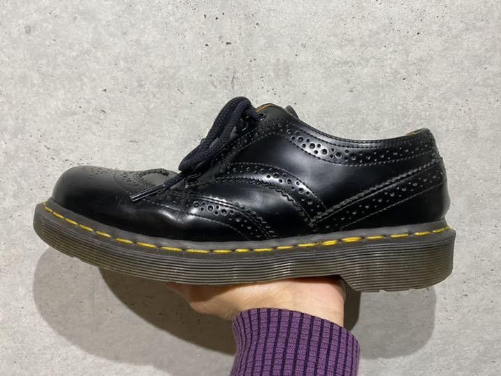 image of Comme Des Garcons x Comme Des Garcons Homme Deux Wingtip Leather Derbies Shoes in Black (Size 7)