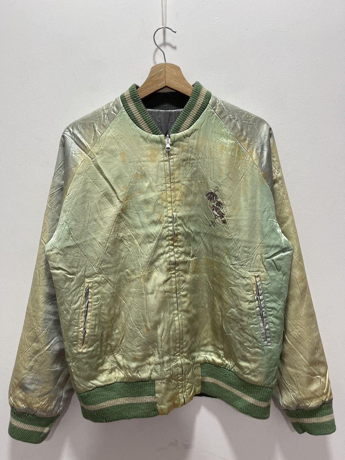 Japanese Brand × Vintage OZONE ROCKS DRAGONFLY SAMURAI SUKAJAN SOUVENIR JACKET Size US M / EU 48-50 / 2 - 9 Thumbnail