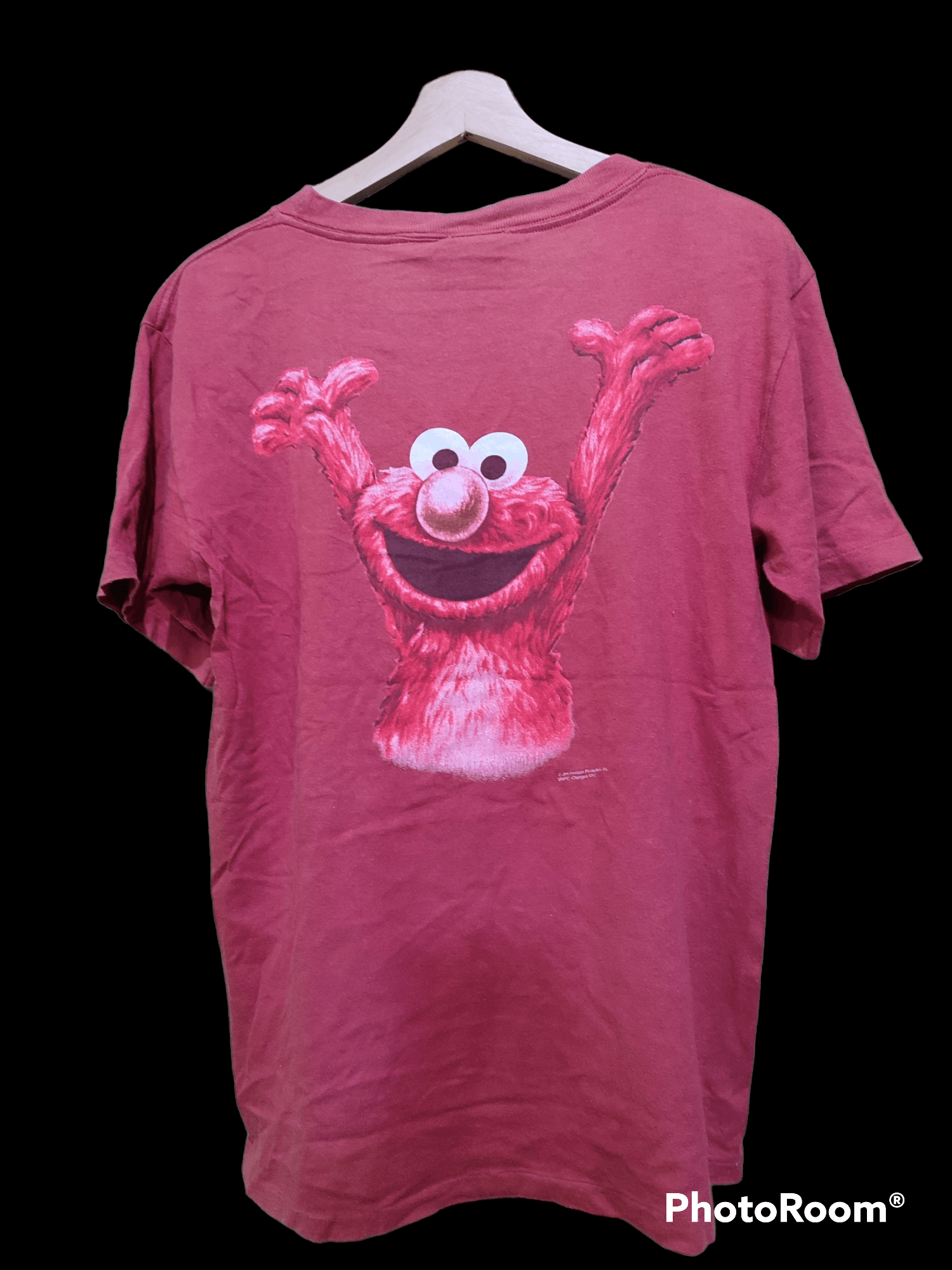 image of 1990X Clothing x Cartoon Network Vintage 90's Elmo Sesame Street Tee in Maroon, Men's (Size Medium)