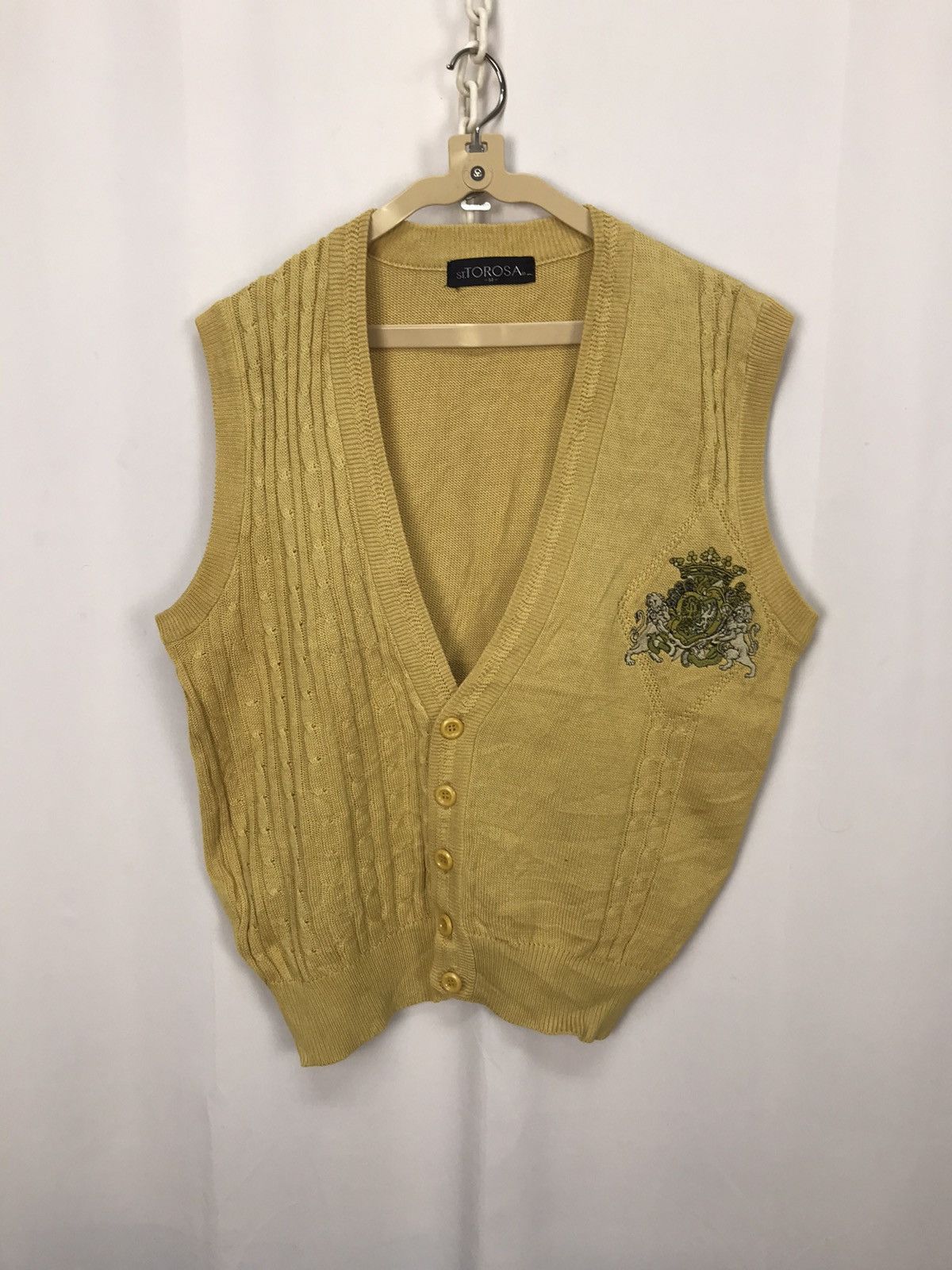 Japanese Brand St.torosa wool cardigan sleeveless embroidered logo Size US M / EU 48-50 / 2 - 6 Thumbnail