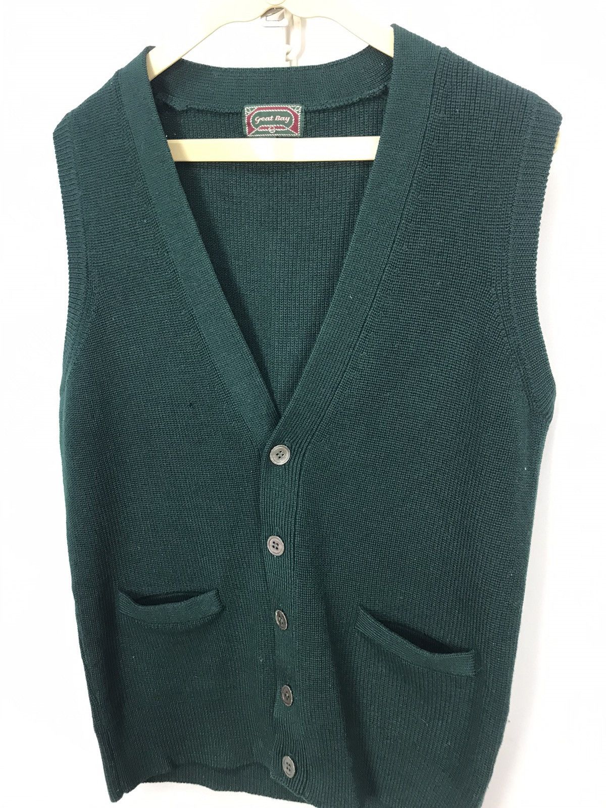 Japanese Brand × Vintage Great bay wool knit cardigan sleeveless Size US S / EU 44-46 / 1 - 6 Thumbnail