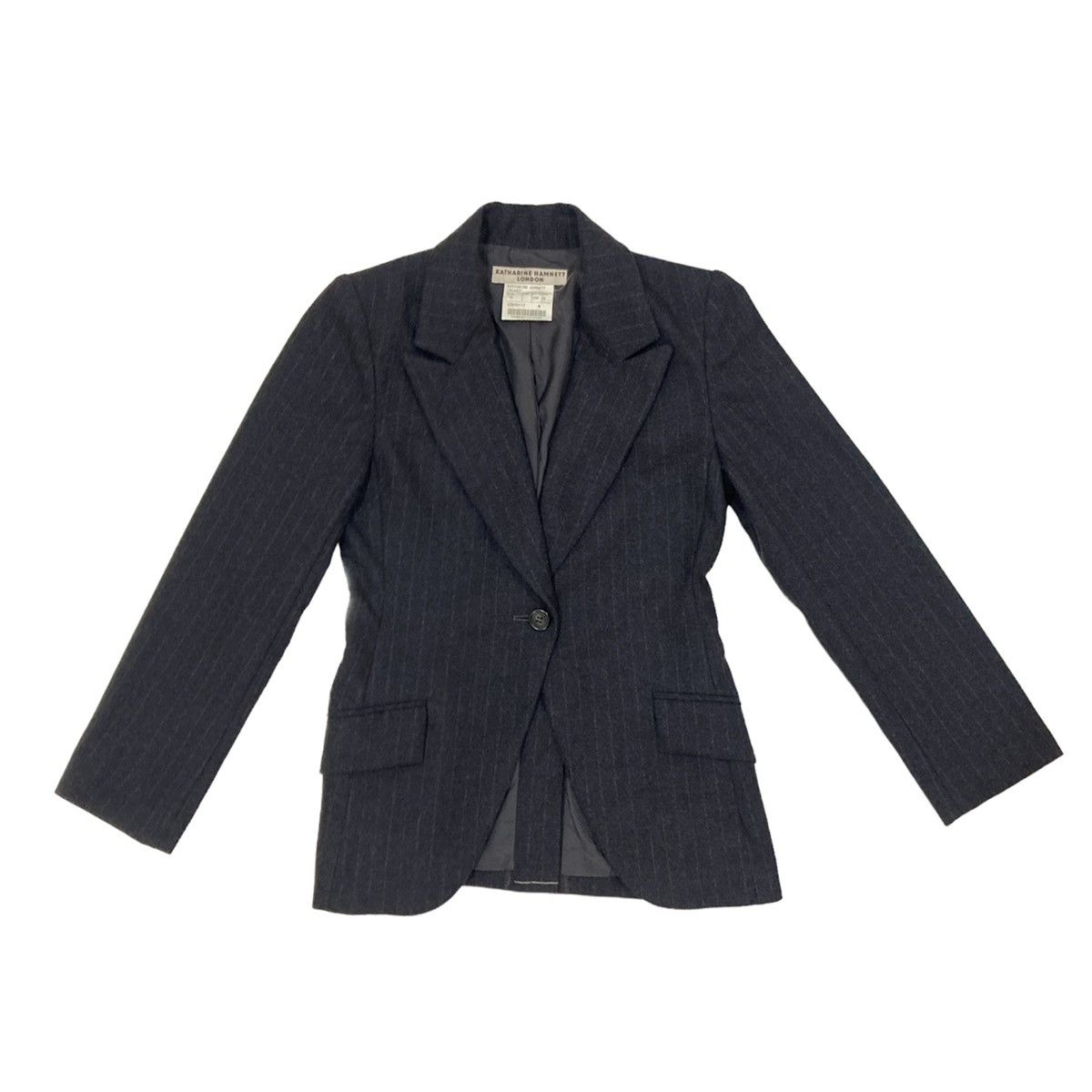 image of Avant Garde x Katharine Hamnett London Wool Blazer in Black Gray, Women's (Size Medium)