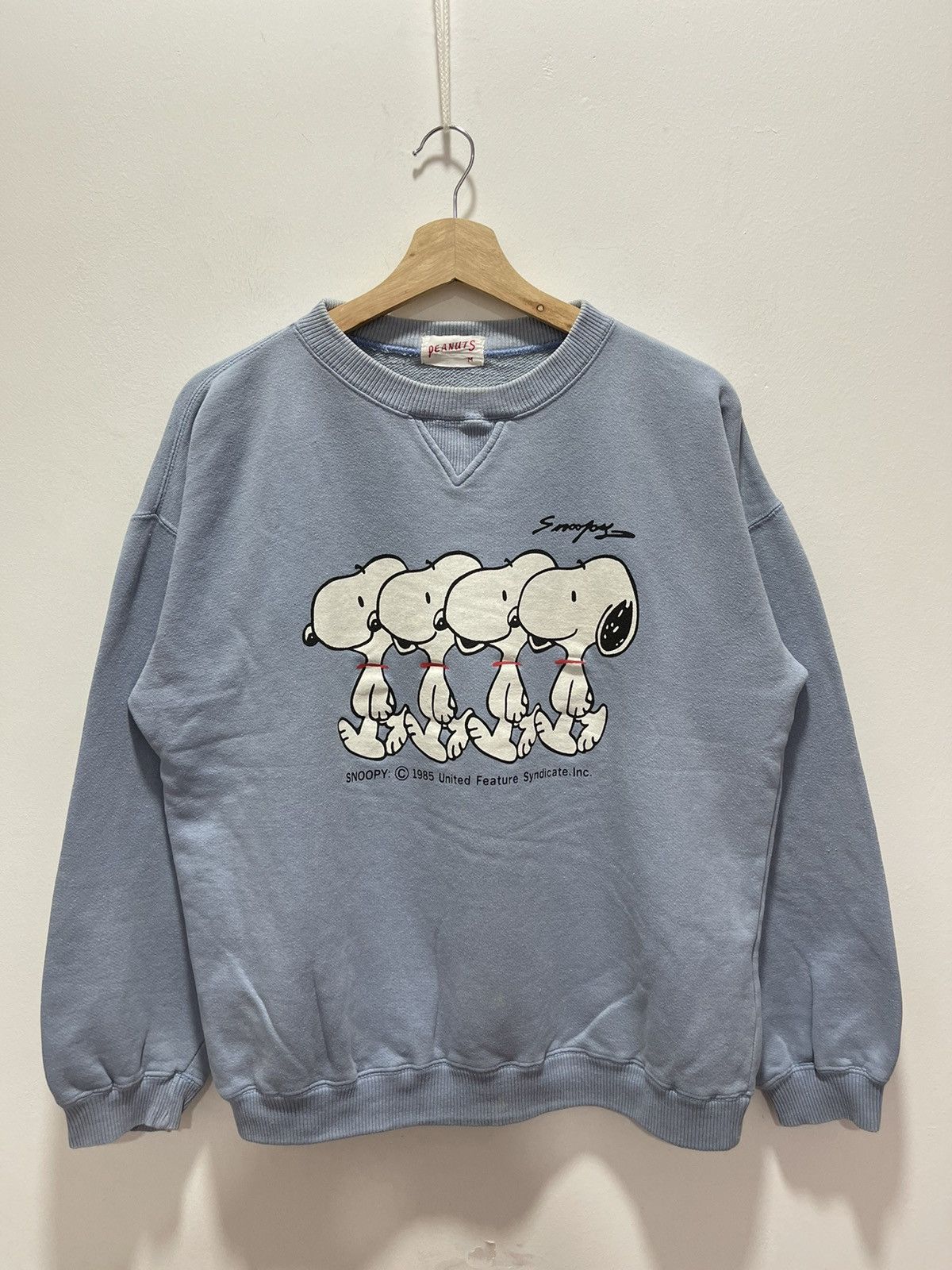 Cartoon Network × Peanuts × Vintage VINTAGE PEANUTS SNOOPY SIDE MIRROR BIG LOGO SWEATSHIRT Size US S / EU 44-46 / 1 - 1 Thumbnail