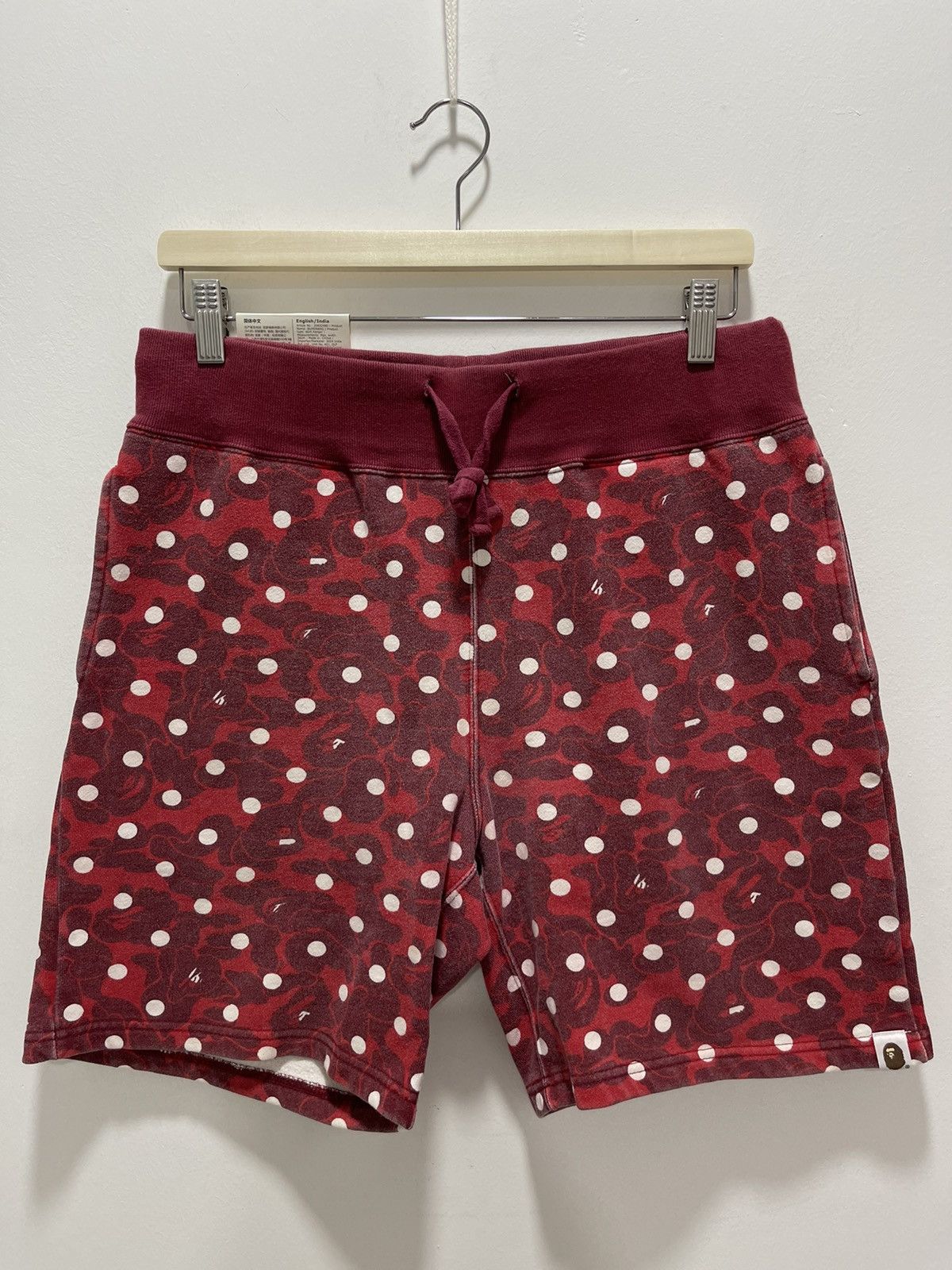 Pre-owned Bape Camouflage Polka Dot Short In Red