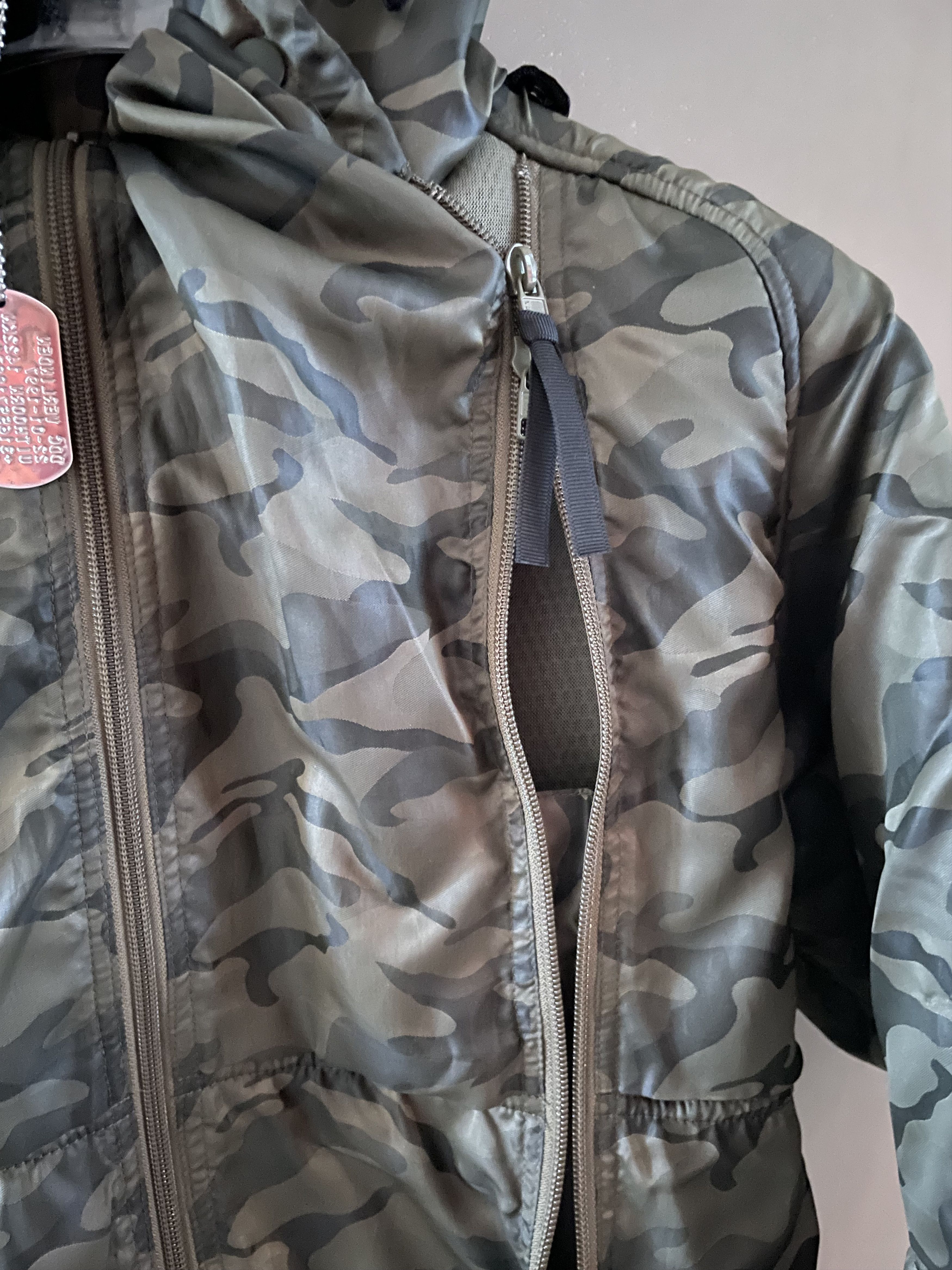 image of Final Home x Issey Miyake Avantgarde Limited Zipped Camo Bomber in Camouflage Army (Size Medium)