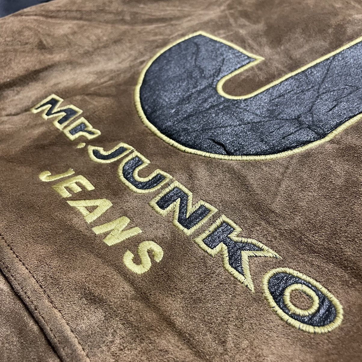 Mr. Junko MR JUNKO SUEDE COWHIDE LEATHER SLEEVE BOMBER JACKET Size US L / EU 52-54 / 3 - 9 Thumbnail