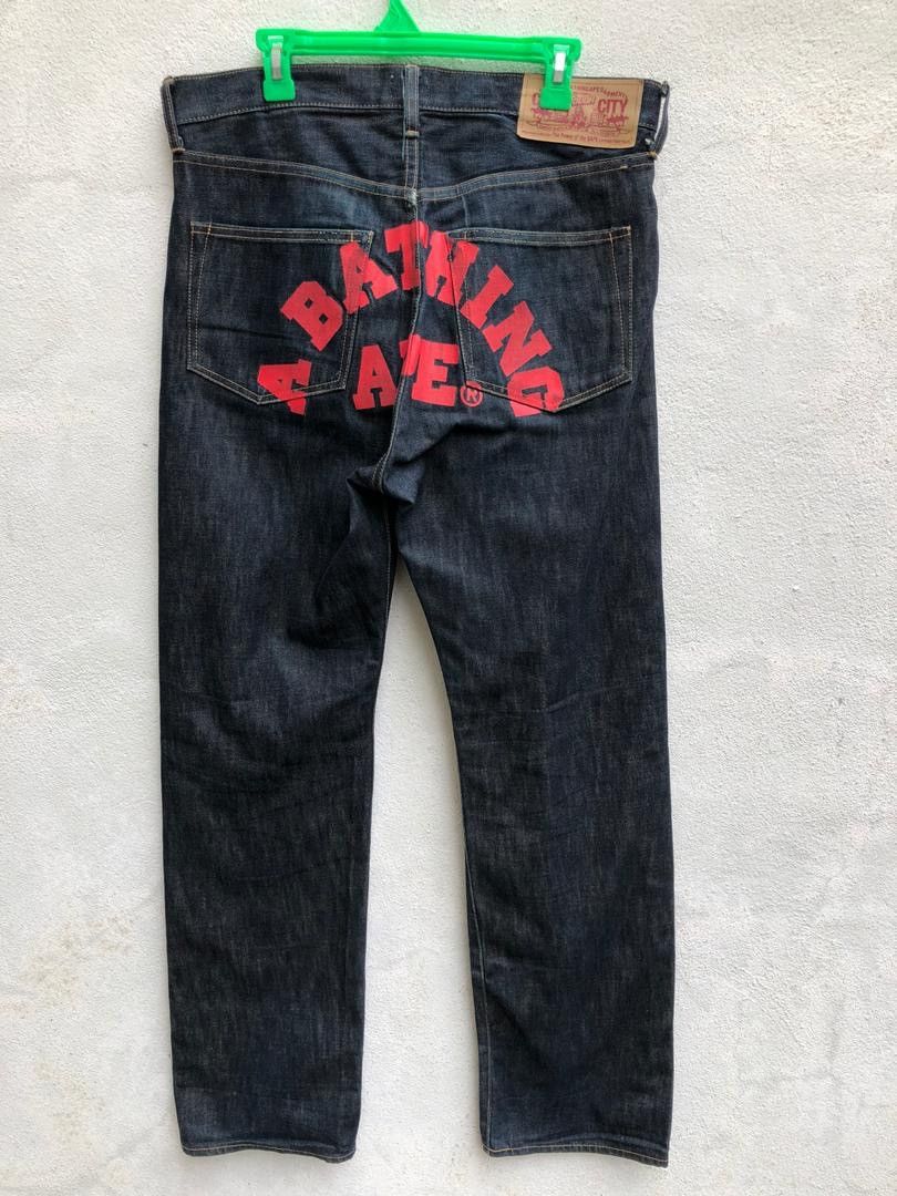 Bape Vintage Bape A Bathing Ape Red Painter Denim Jeans | Grailed