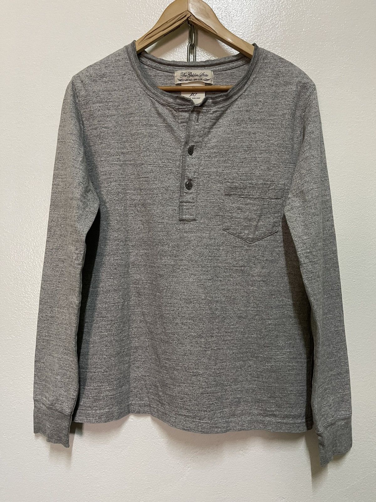 image of Remi Relief Henley Long Sleeve Japan in Grey, Men's (Size Medium)