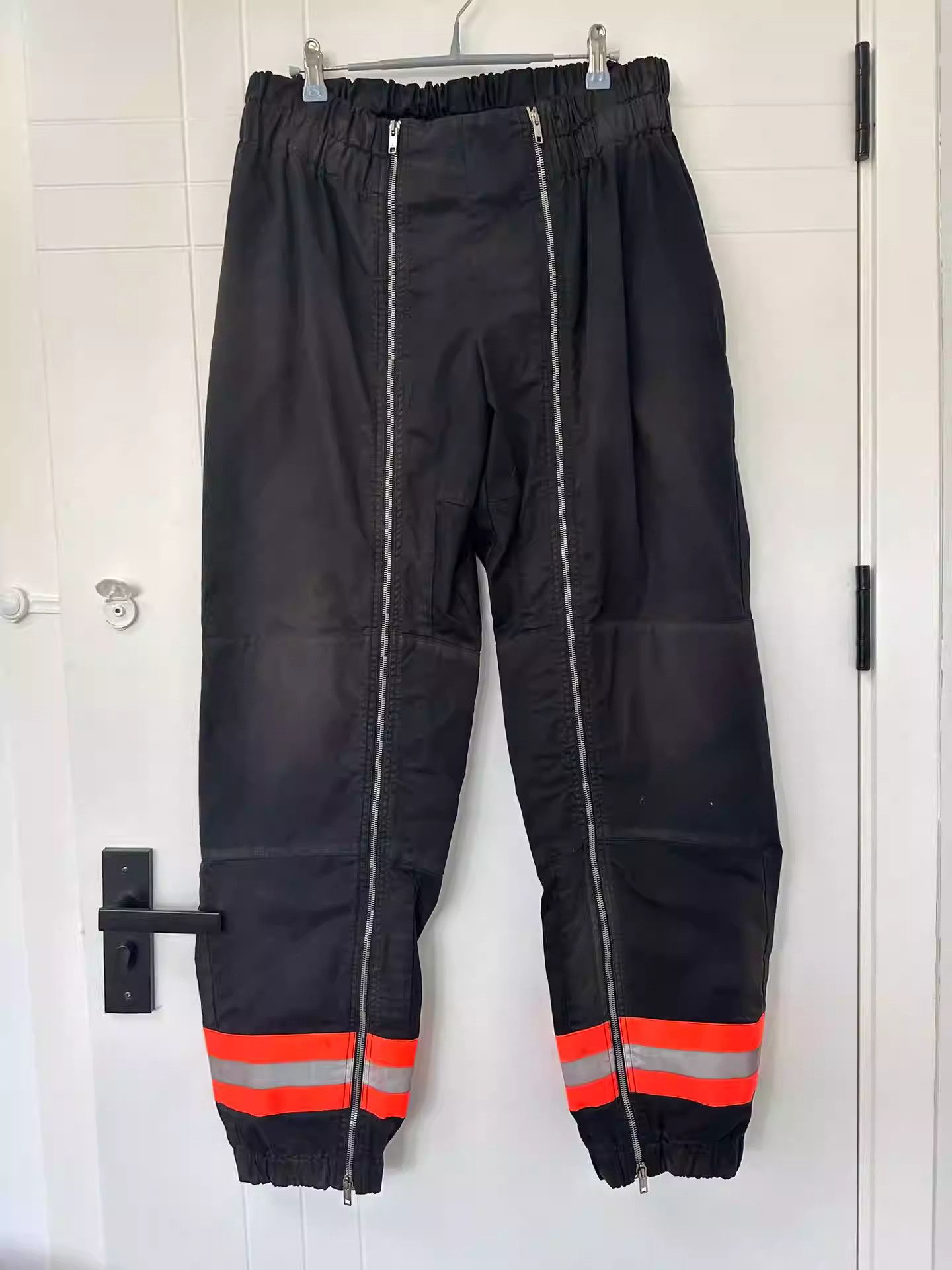 image of Raf Simons Firefighter Zipper Sweatpants in Black, Men's (Size 36)