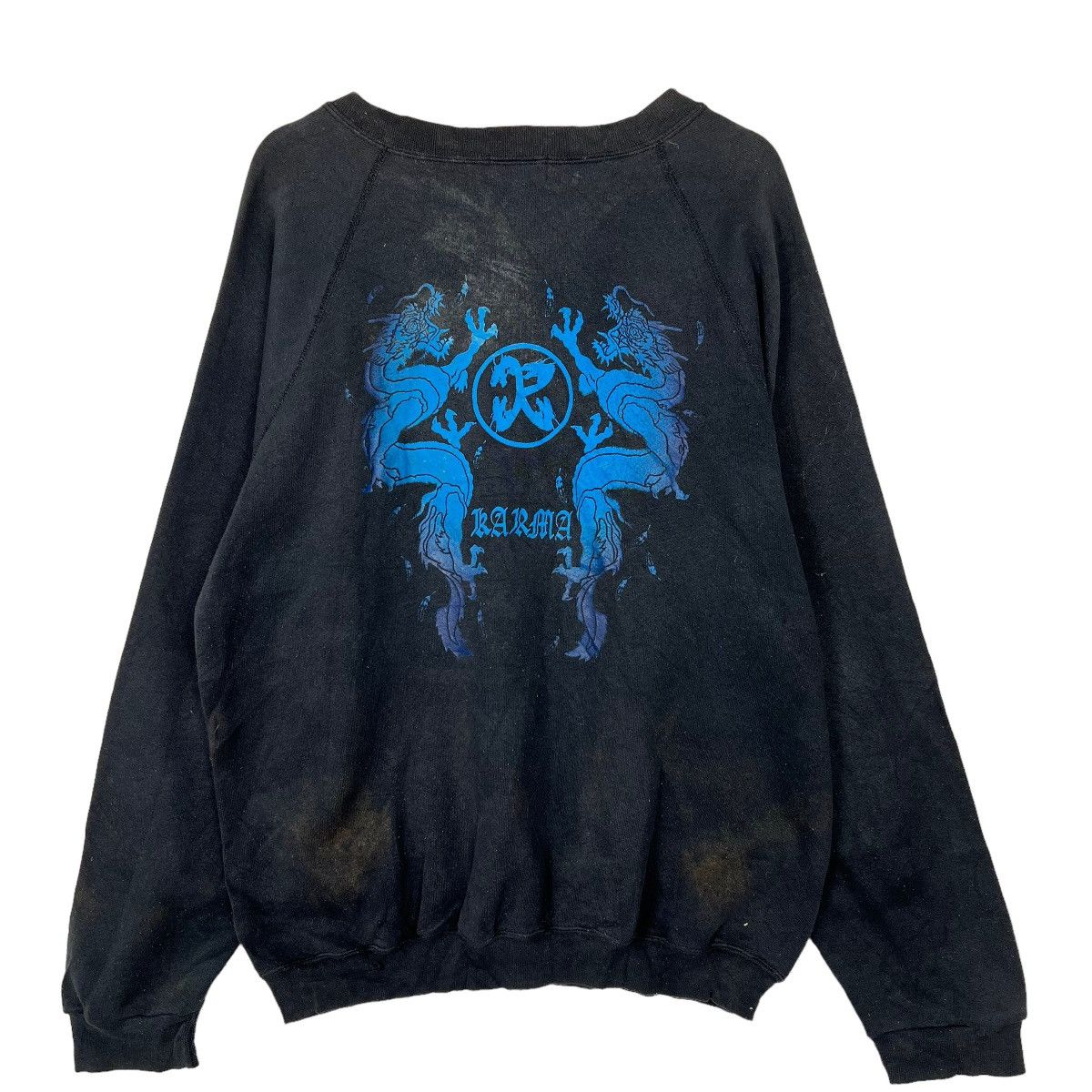 Vintage 🔥 VINTAGE 90s KARMA DESIGN BRAND SWEATSHIRT MADE IN USA Size US L / EU 52-54 / 3 - 1 Thumbnail