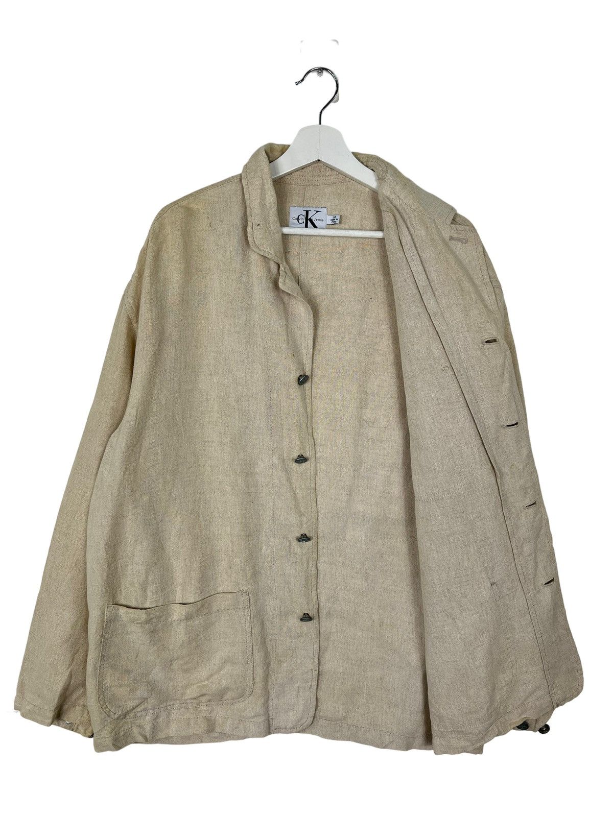Calvin Klein × Japanese Brand 🔥 VINTAGE CALVIN KLEIN JEANS LINEN COTTON CHORE JACKET Size US M / EU 48-50 / 2 - 6 Thumbnail