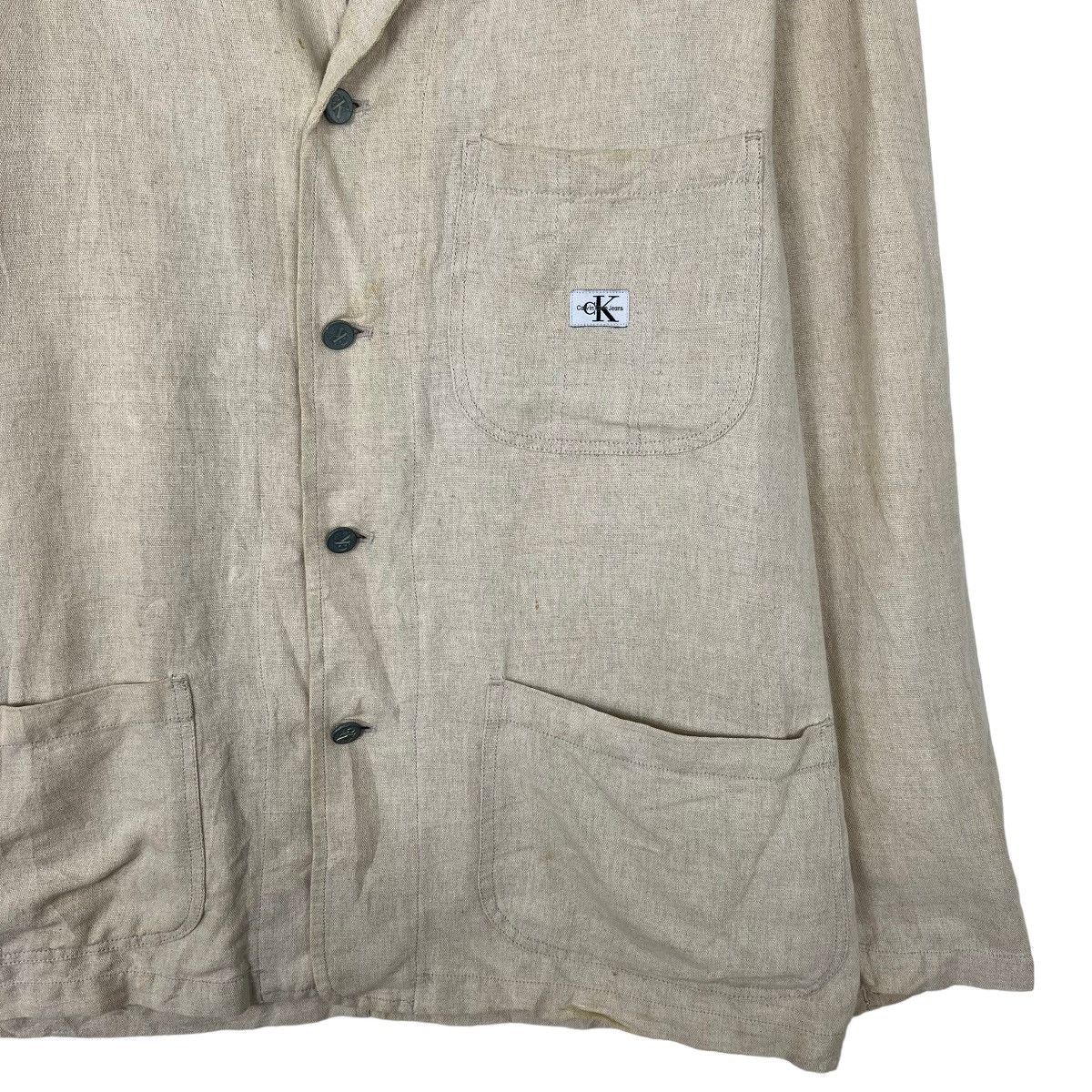 Calvin Klein × Japanese Brand 🔥 VINTAGE CALVIN KLEIN JEANS LINEN COTTON CHORE JACKET Size US M / EU 48-50 / 2 - 4 Thumbnail