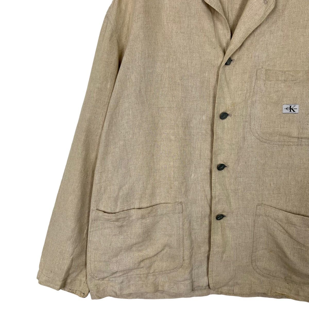 Calvin Klein × Japanese Brand 🔥 VINTAGE CALVIN KLEIN JEANS LINEN COTTON CHORE JACKET Size US M / EU 48-50 / 2 - 2 Thumbnail