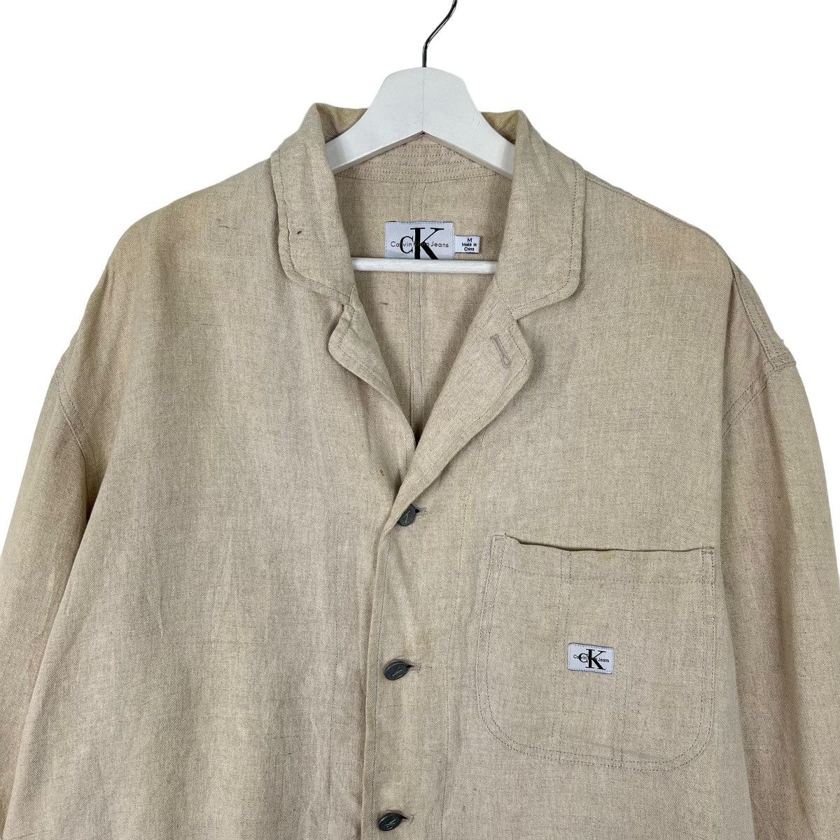 Calvin Klein × Japanese Brand 🔥 VINTAGE CALVIN KLEIN JEANS LINEN COTTON CHORE JACKET Size US M / EU 48-50 / 2 - 3 Thumbnail