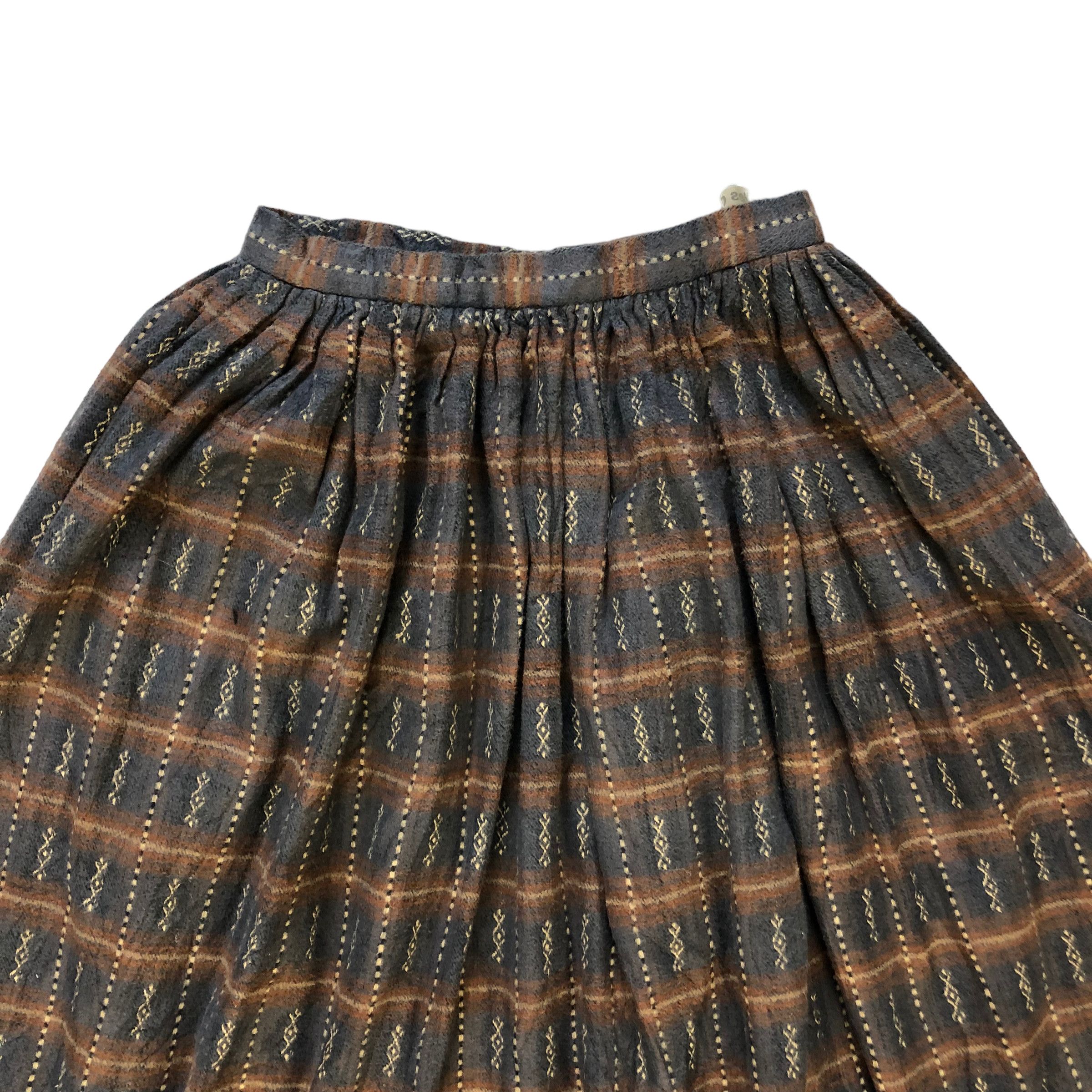 Comme des Garcons ARCHIVES🔥 80's CDG CHECKED WOOL SKIRT #7101-109 Size 23" - 2 Thumbnail