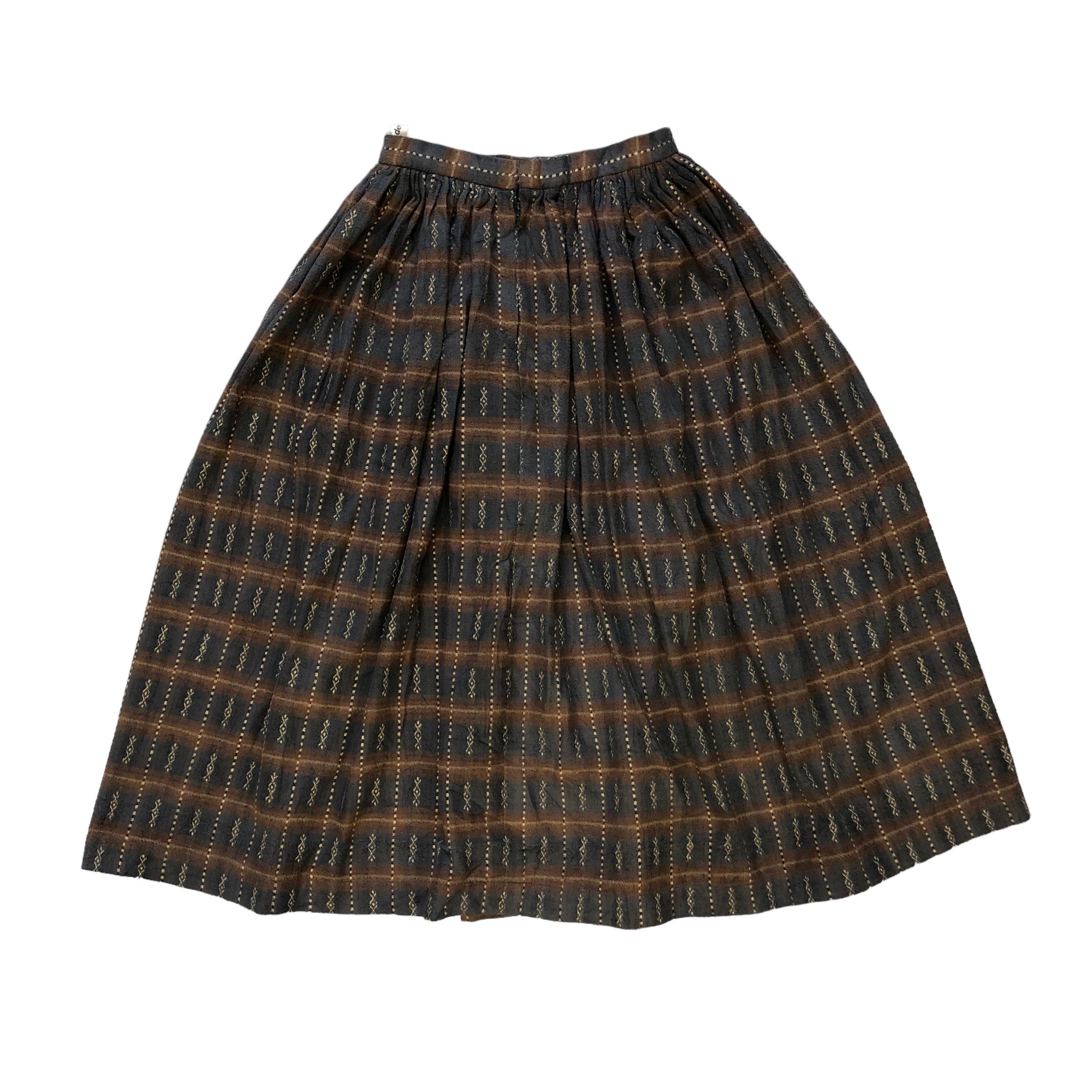 Comme des Garcons ARCHIVES🔥 80's CDG CHECKED WOOL SKIRT #7101-109 Size 23" - 6 Thumbnail