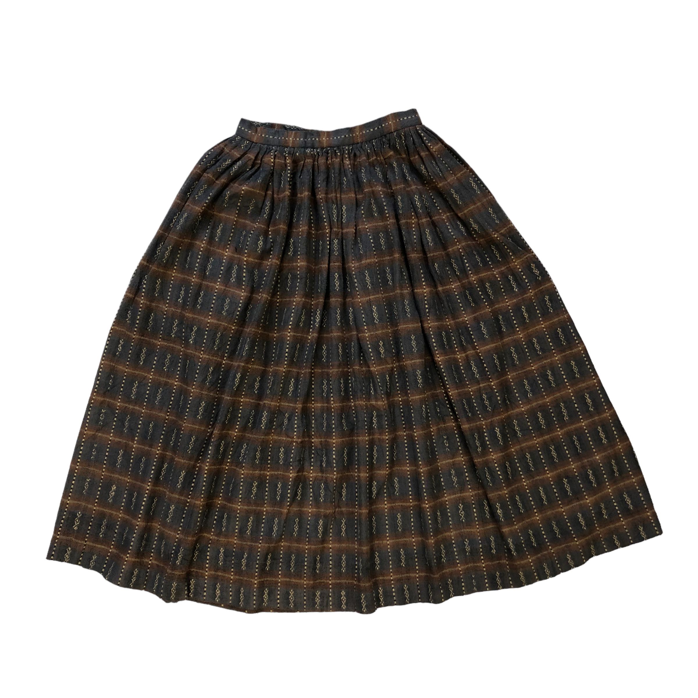 Comme des Garcons ARCHIVES🔥 80's CDG CHECKED WOOL SKIRT #7101-109 Size 23" - 1 Thumbnail