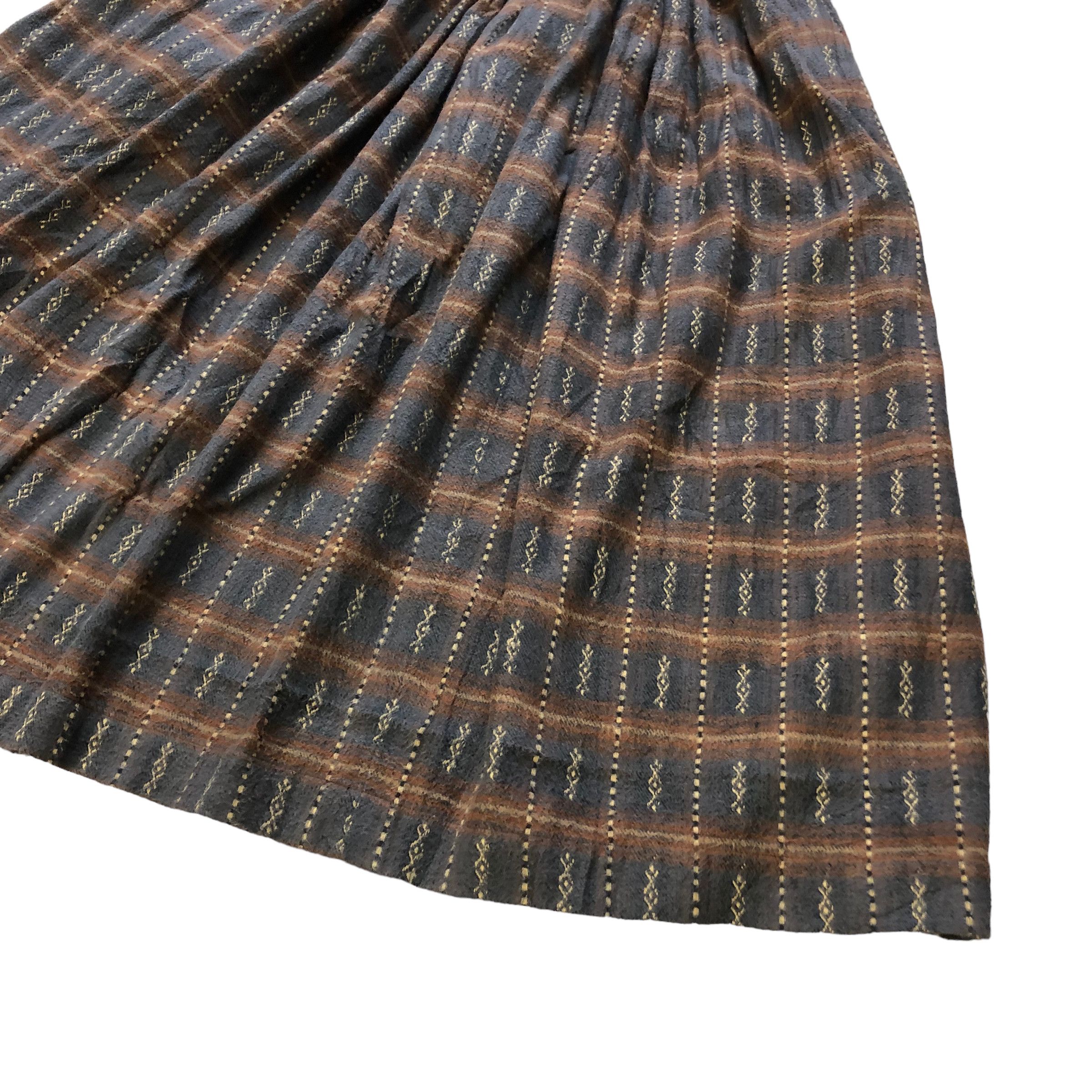 Comme des Garcons ARCHIVES🔥 80's CDG CHECKED WOOL SKIRT #7101-109 Size 23" - 3 Thumbnail