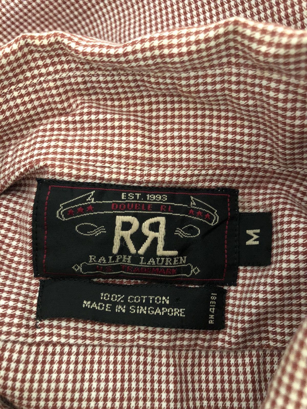 RRL Ralph Lauren Vintage 90s RRL Ralph Lauren Houndstooth Long Sleeve Shirt Size US M / EU 48-50 / 2 - 11 Thumbnail