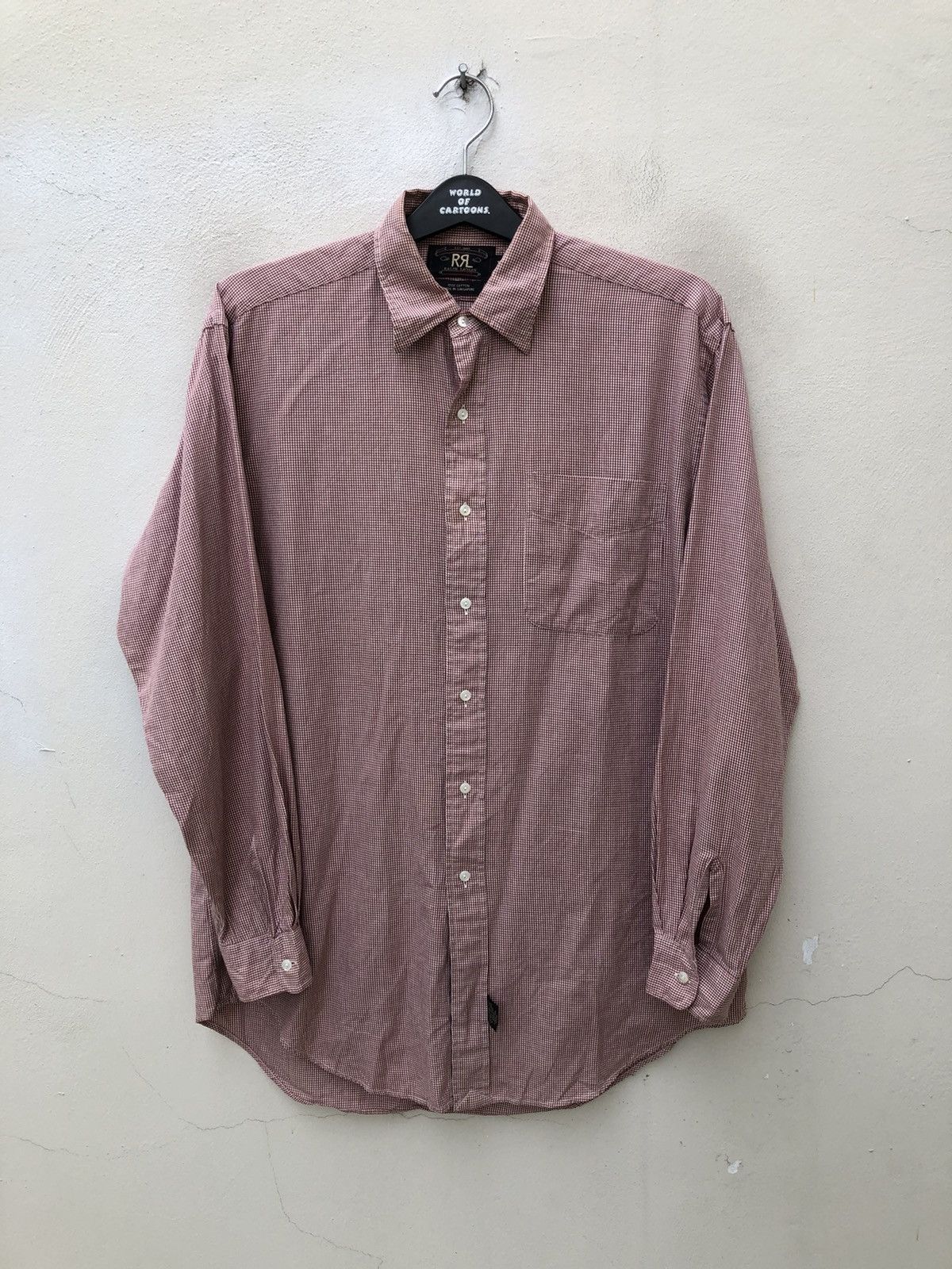 RRL Ralph Lauren Vintage 90s RRL Ralph Lauren Houndstooth Long Sleeve Shirt Size US M / EU 48-50 / 2 - 1 Thumbnail