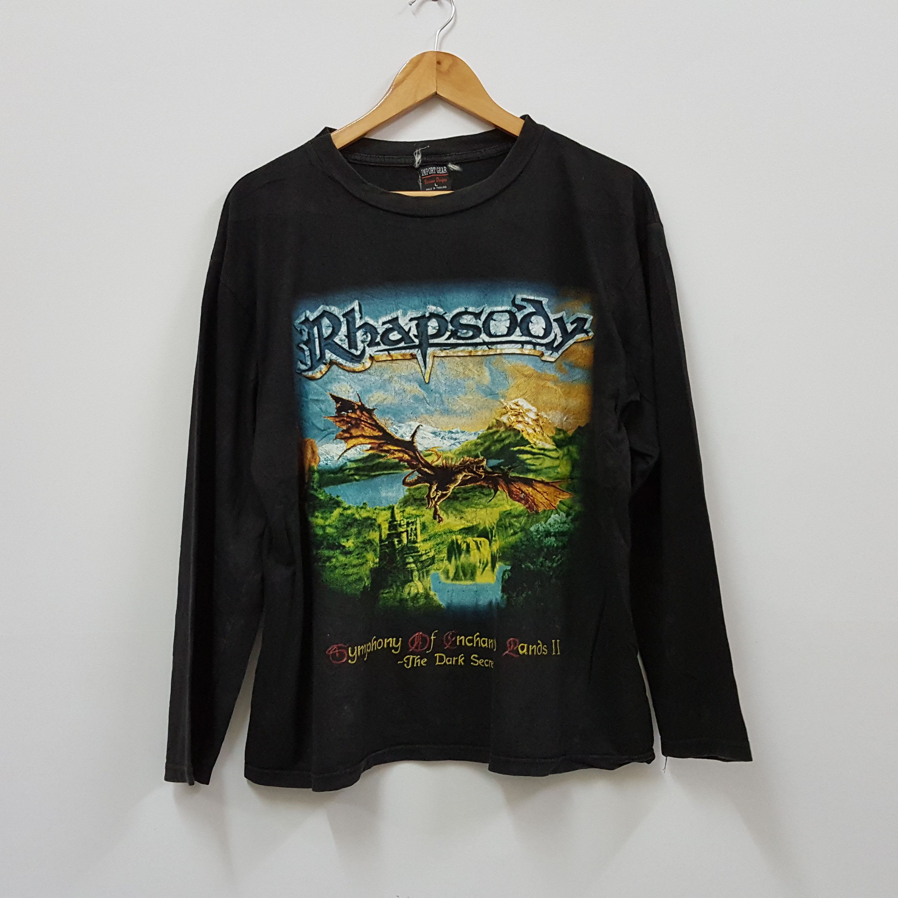Band Tees × Vintage Vintage RHAPSODY of fire Italian metal band t-shirt Size US L / EU 52-54 / 3 - 1 Thumbnail