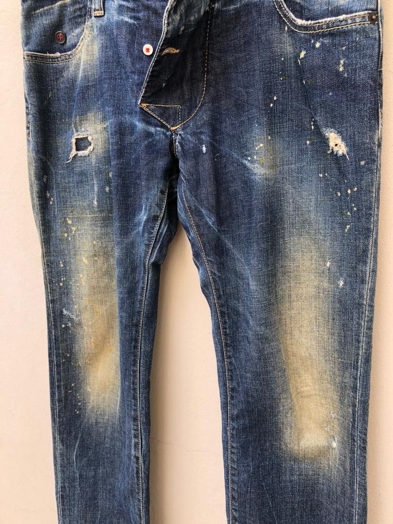 Dsquared2 DSQUARED 2 Made in Italy Distressed Denim Slim Jeans Size US 31 - 6 Thumbnail