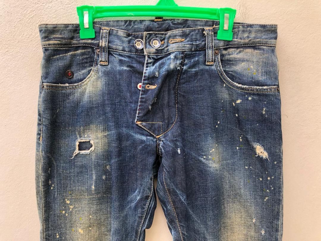 Dsquared2 DSQUARED 2 Made in Italy Distressed Denim Slim Jeans Size US 31 - 3 Thumbnail