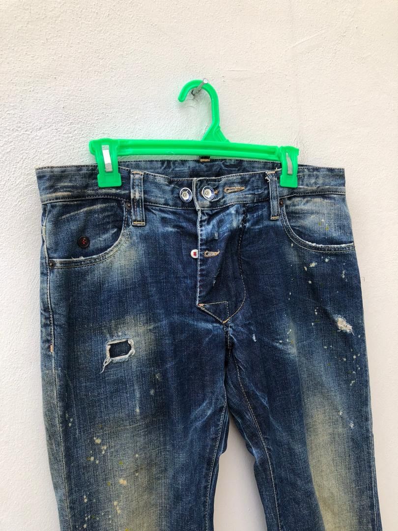 Dsquared2 DSQUARED 2 Made in Italy Distressed Denim Slim Jeans Size US 31 - 2 Thumbnail