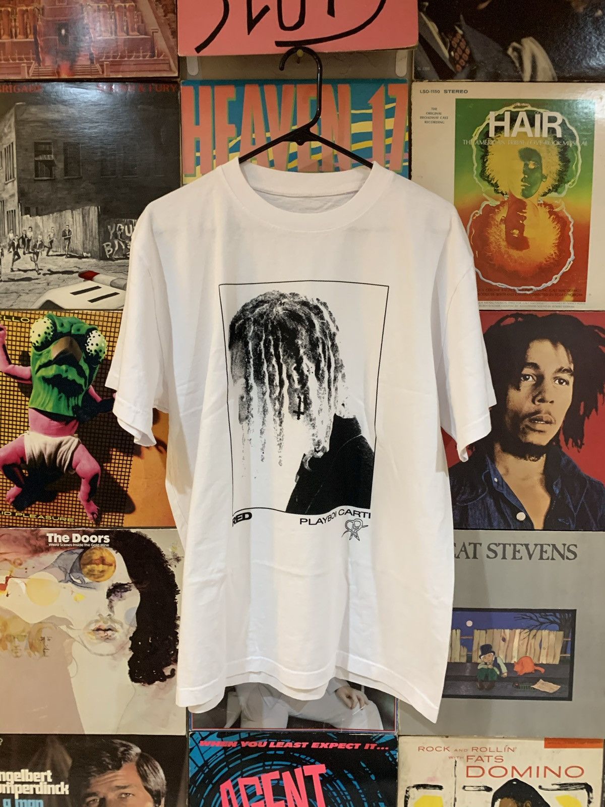 image of Playboi Carti Ecstasy Of The Vampires White Tee, Men's (Size Large)