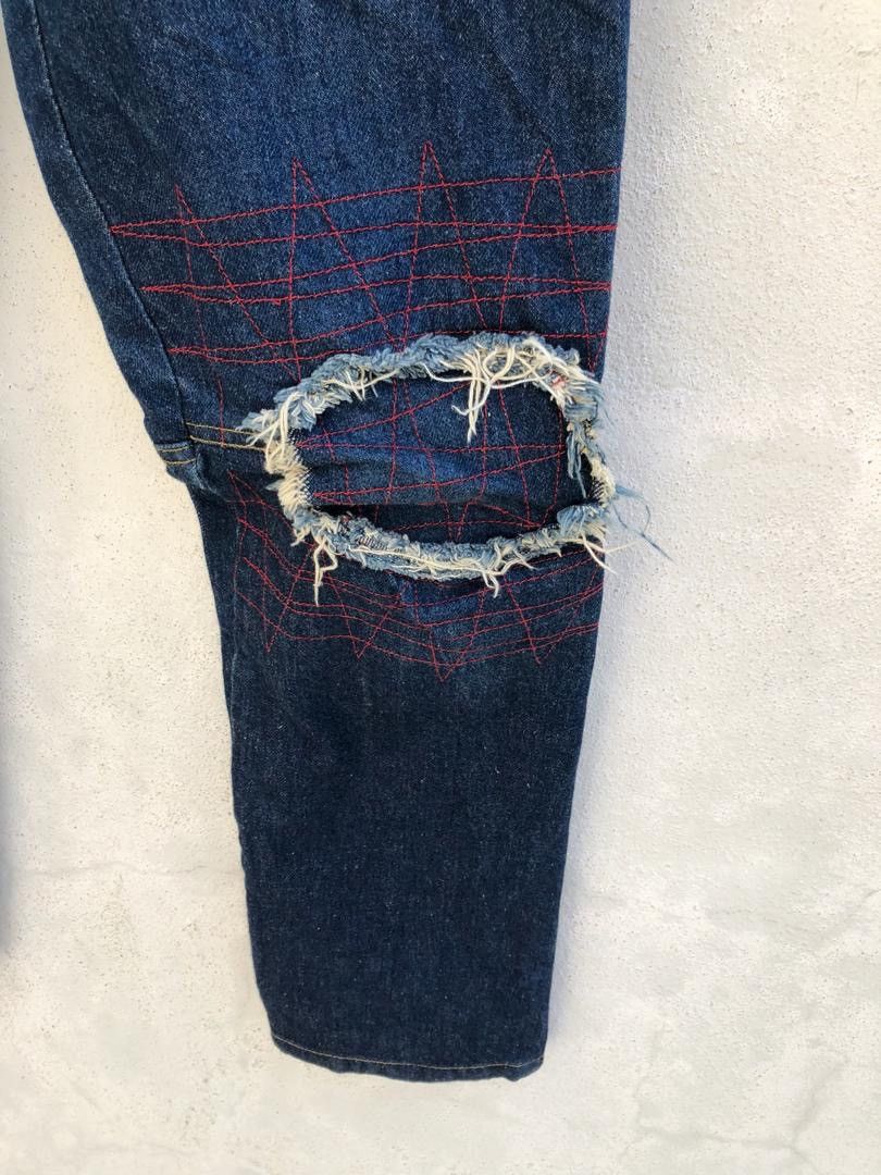 Christopher Nemeth Ripped Zigzag Knee Denim Jeans Size US 31 - 4 Thumbnail