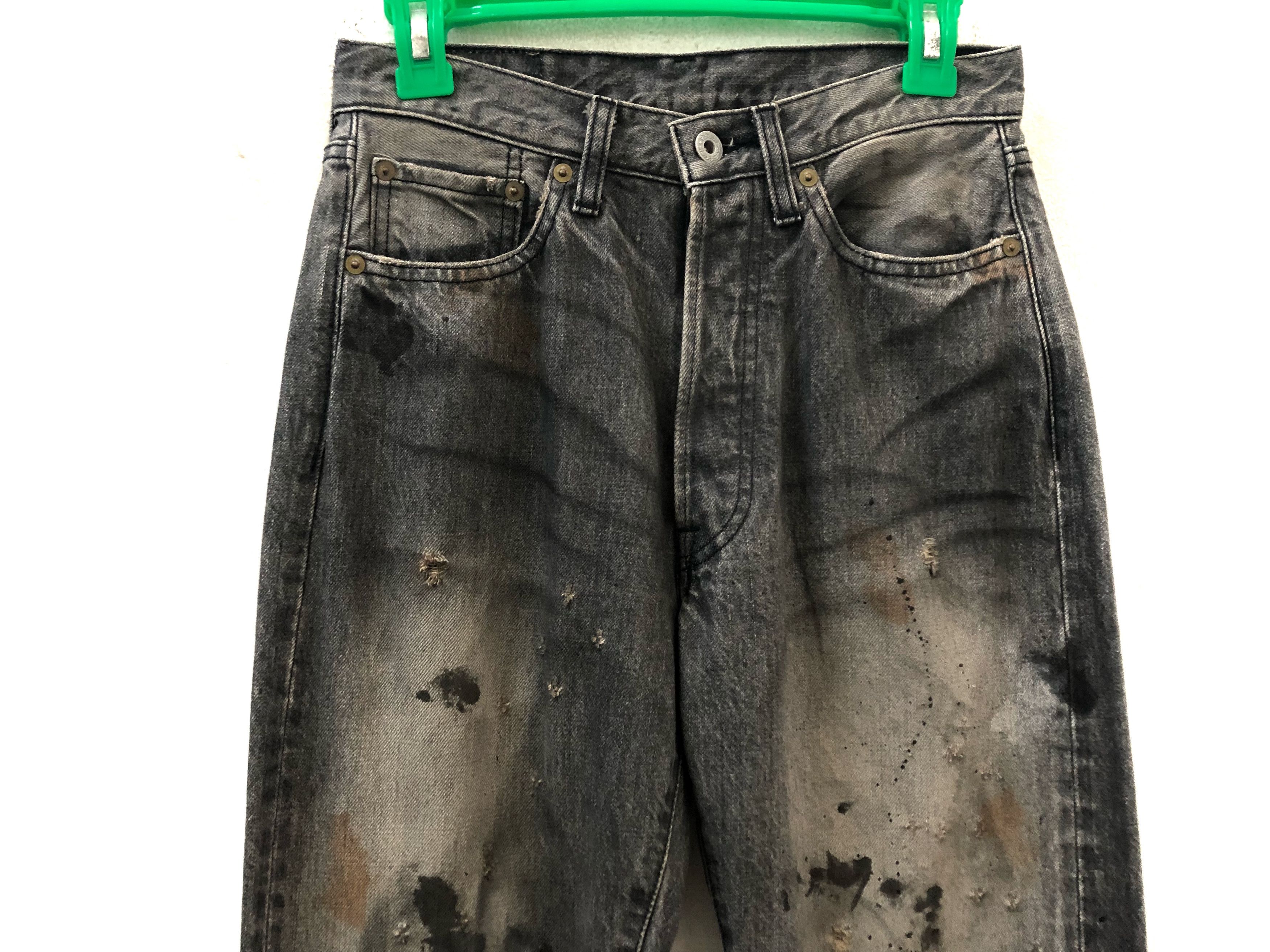 Japanese Brand × Ordinary Fits NWT Ordinary Fits Japan Rips Dirty Selvedge Denim Jeans Size US 28 / EU 44 - 2 Thumbnail