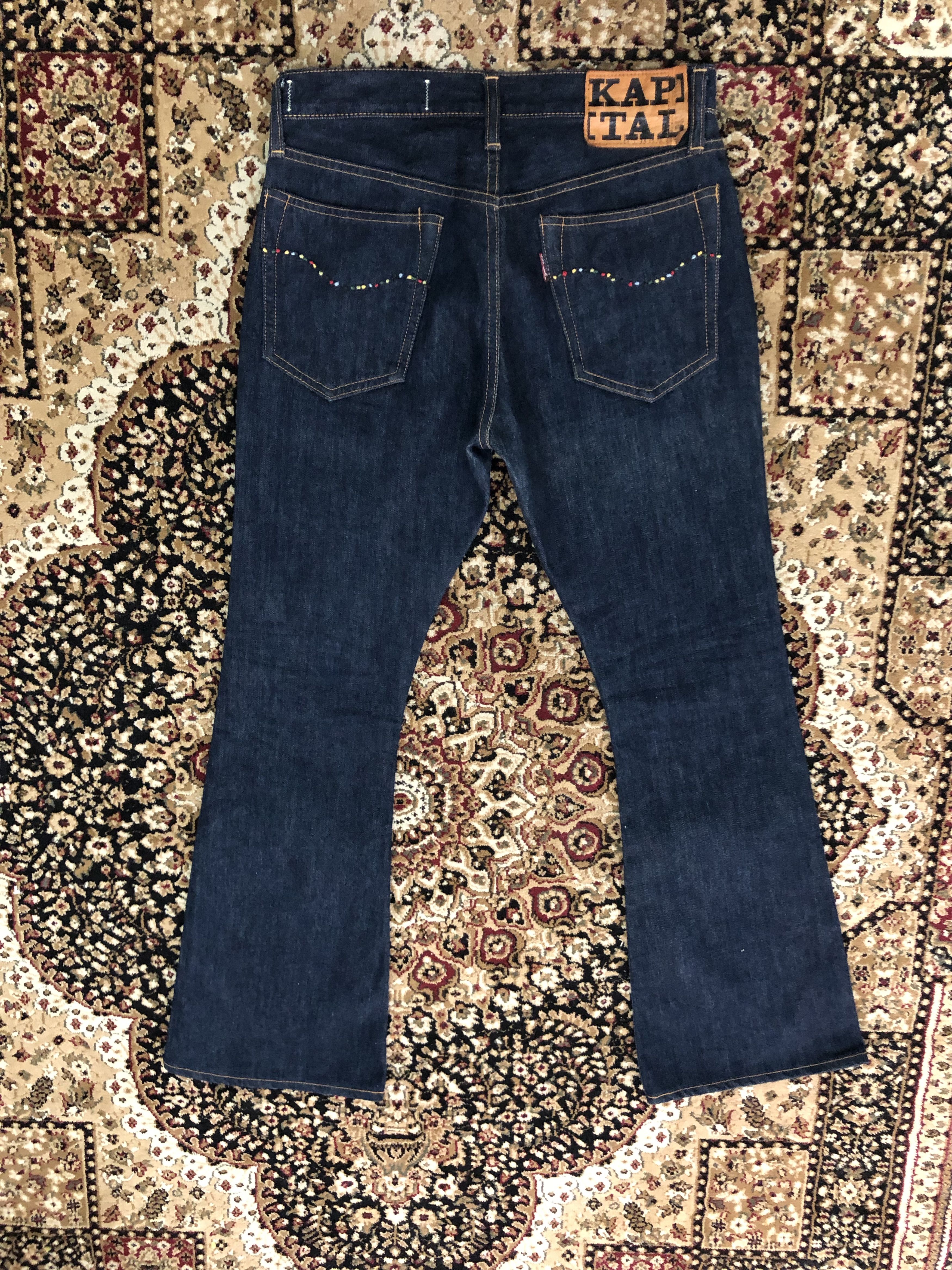 Kapital Embroidery Arcuate Bell Bottom Denim Jeans Size US 30 / EU 46 - 15 Thumbnail