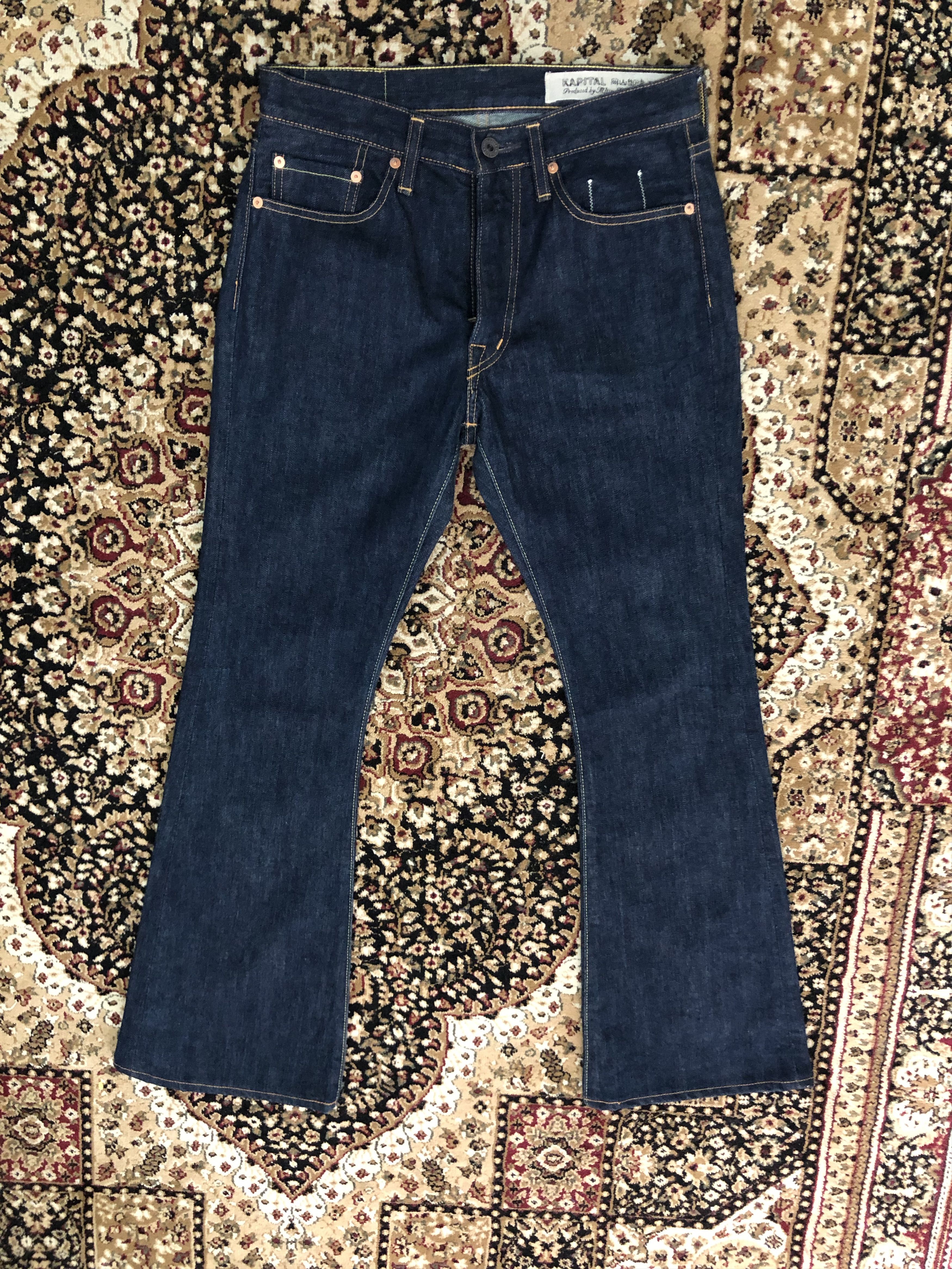 Kapital Embroidery Arcuate Bell Bottom Denim Jeans Size US 30 / EU 46 - 14 Thumbnail
