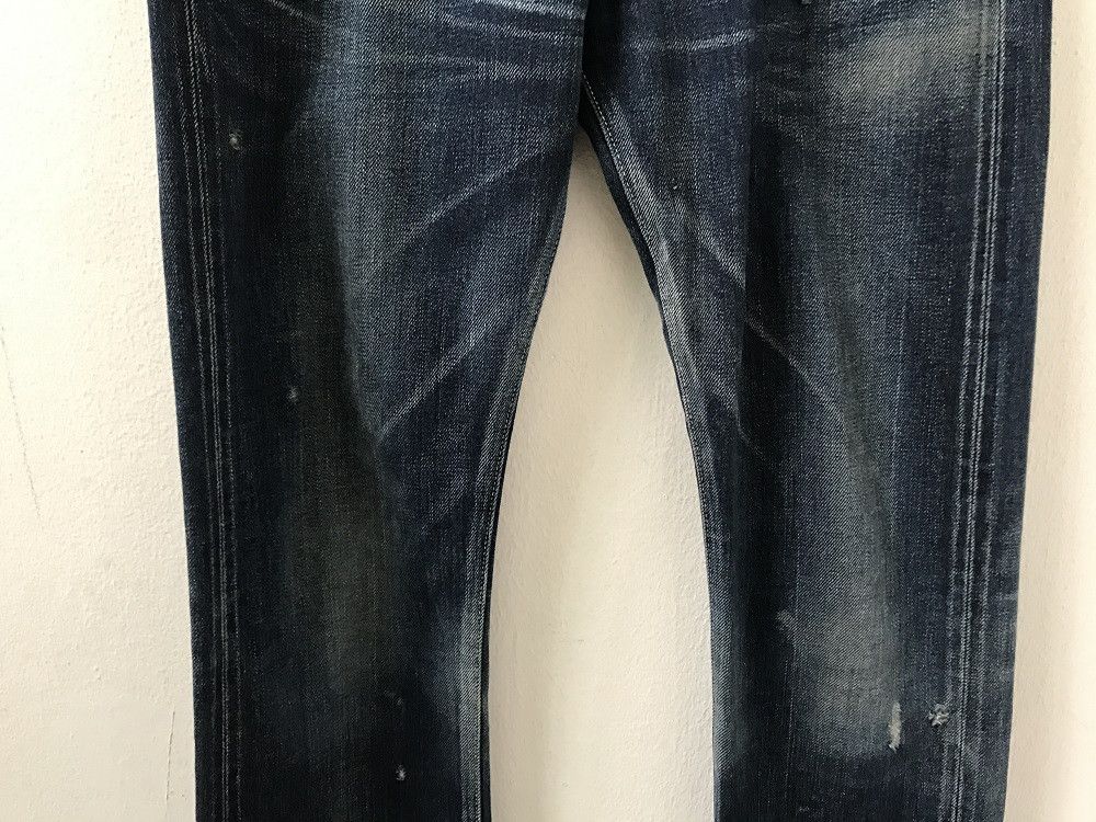 Indigo × KURO KURO Japan "GRAPHITE" Distressed Selvedge Indigo Denim Jeans Size US 30 / EU 46 - 4 Thumbnail