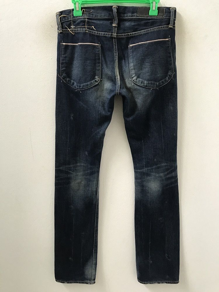 Indigo × KURO KURO Japan "GRAPHITE" Distressed Selvedge Indigo Denim Jeans Size US 30 / EU 46 - 8 Thumbnail