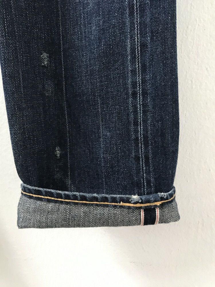 Indigo × KURO KURO Japan "GRAPHITE" Distressed Selvedge Indigo Denim Jeans Size US 30 / EU 46 - 6 Thumbnail