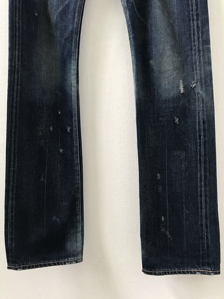 Indigo × KURO KURO Japan "GRAPHITE" Distressed Selvedge Indigo Denim Jeans Size US 30 / EU 46 - 5 Thumbnail