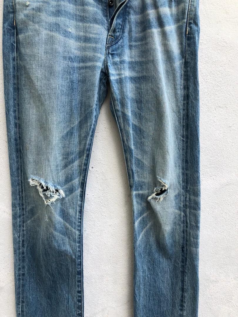 KURO Kuro Japan Fibro Knee Rips Distress Selvedge Skinny Jeans Size US 32 / EU 48 - 6 Thumbnail