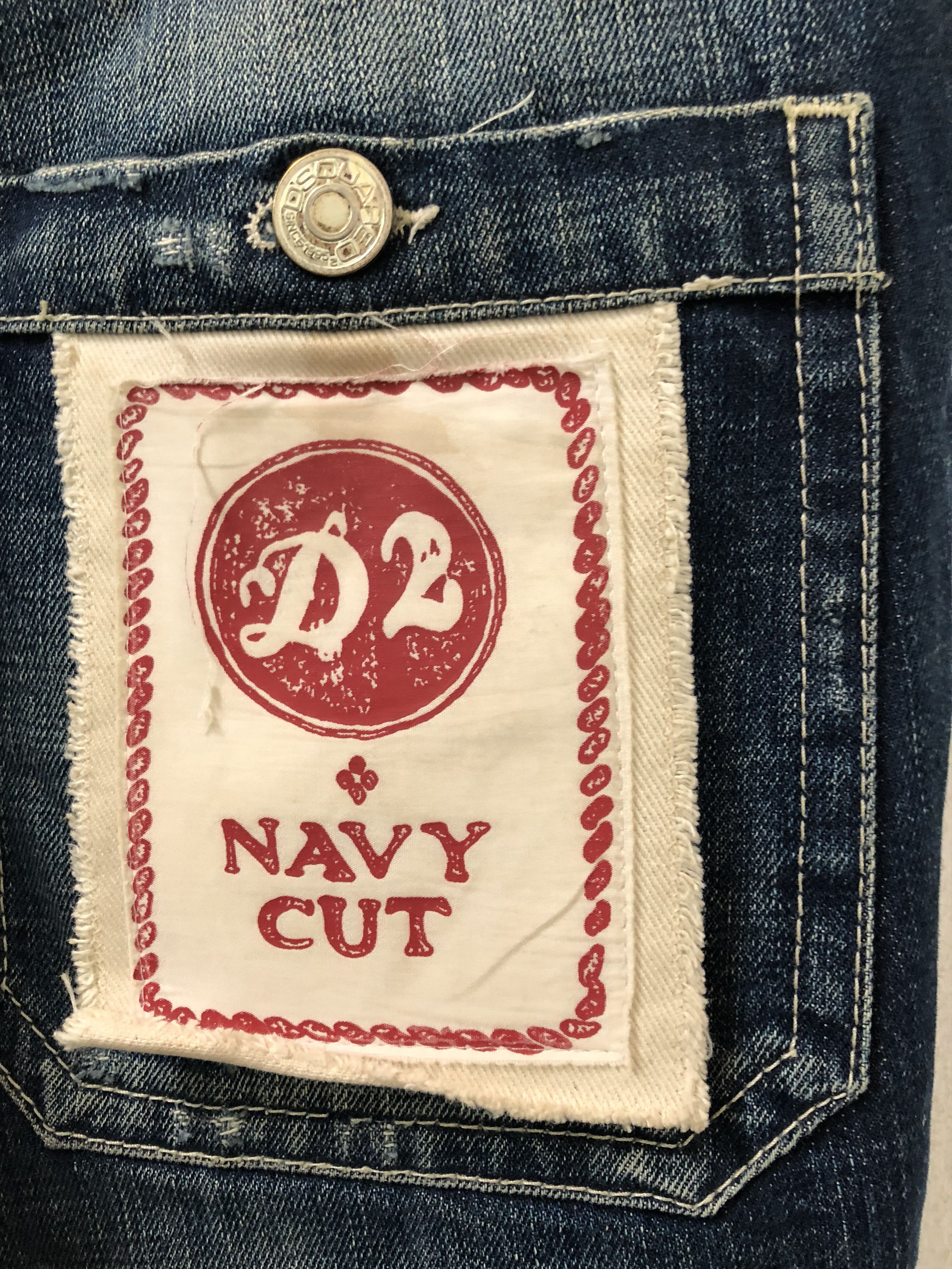 Dsquared2 Dsquared2 Exposed Front Button Distressed Ripped Denim Jeans Size US 33 - 12 Thumbnail