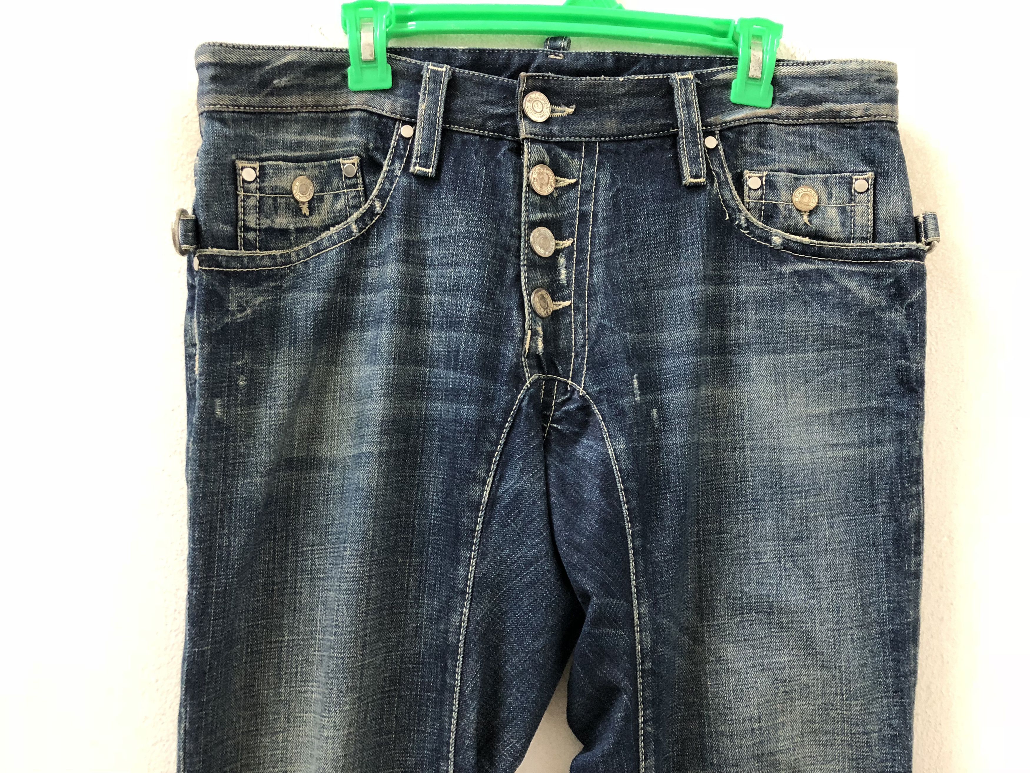 Dsquared2 Dsquared2 Exposed Front Button Distressed Ripped Denim Jeans Size US 33 - 4 Thumbnail
