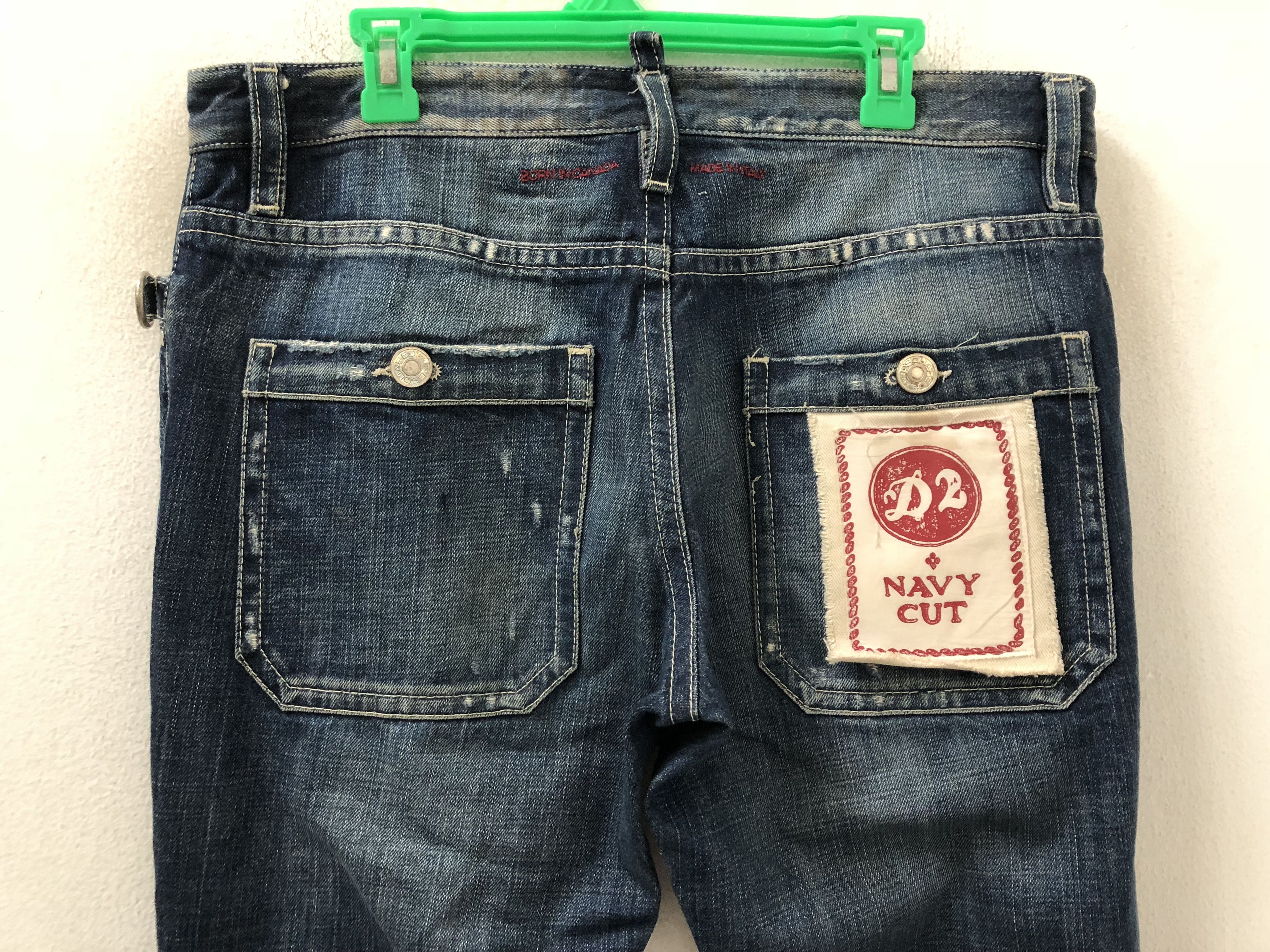 Dsquared2 Dsquared2 Exposed Front Button Distressed Ripped Denim Jeans Size US 33 - 10 Thumbnail