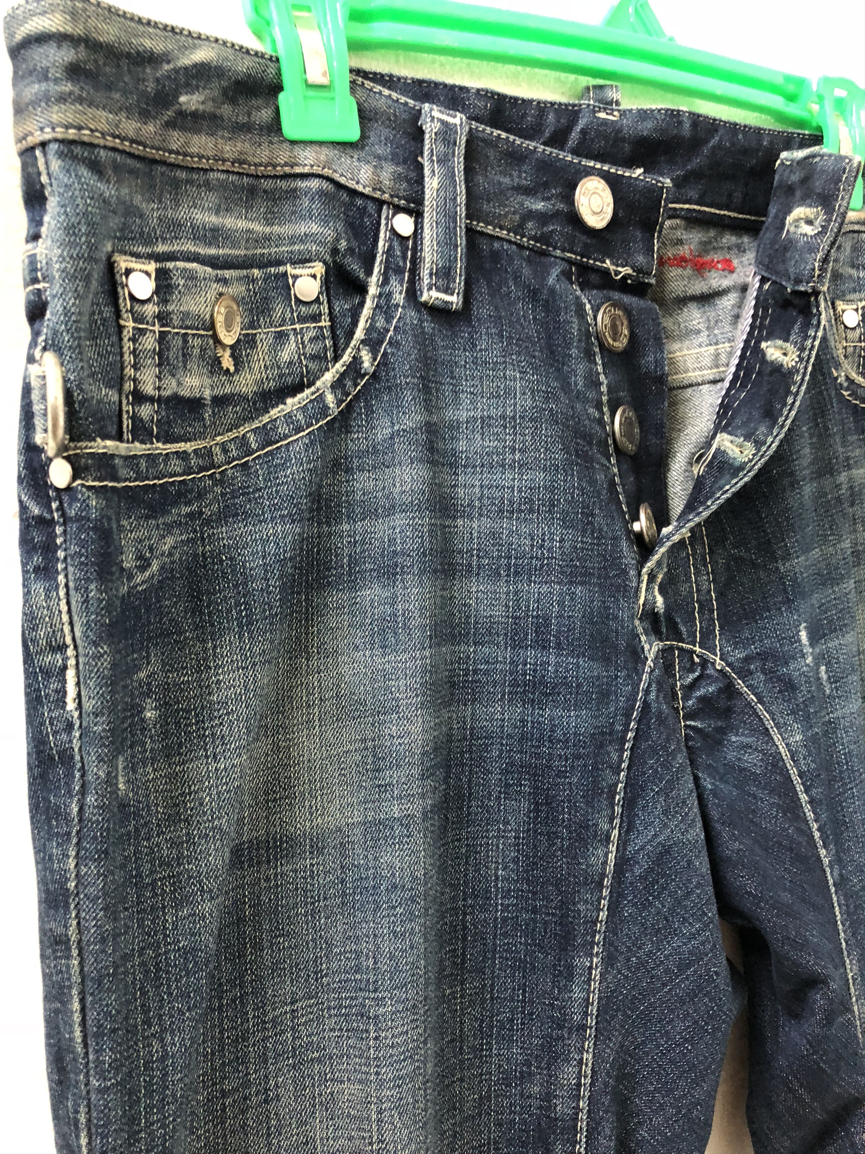 Dsquared2 Dsquared2 Exposed Front Button Distressed Ripped Denim Jeans Size US 33 - 8 Thumbnail