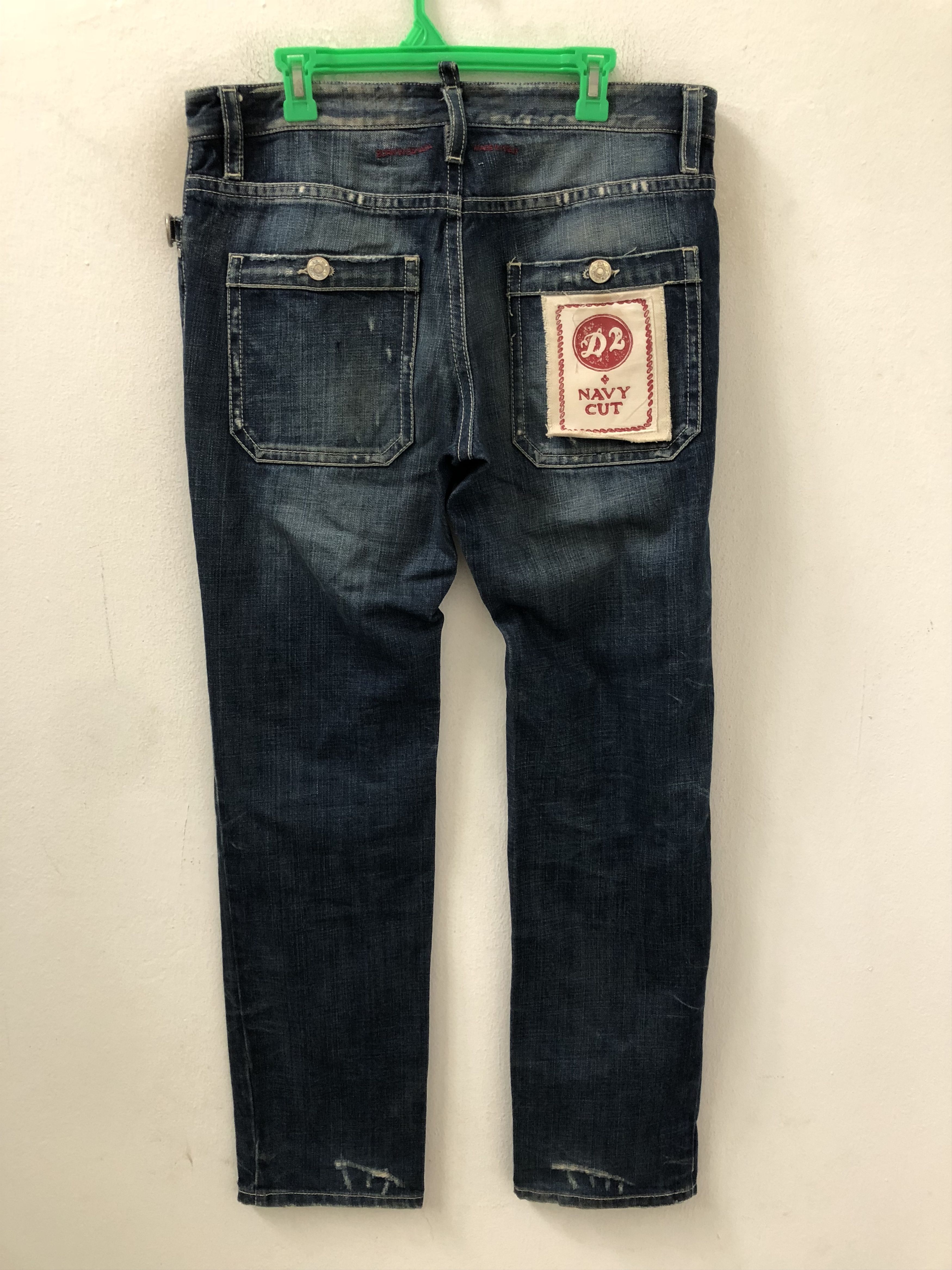Dsquared2 Dsquared2 Exposed Front Button Distressed Ripped Denim Jeans Size US 33 - 9 Thumbnail
